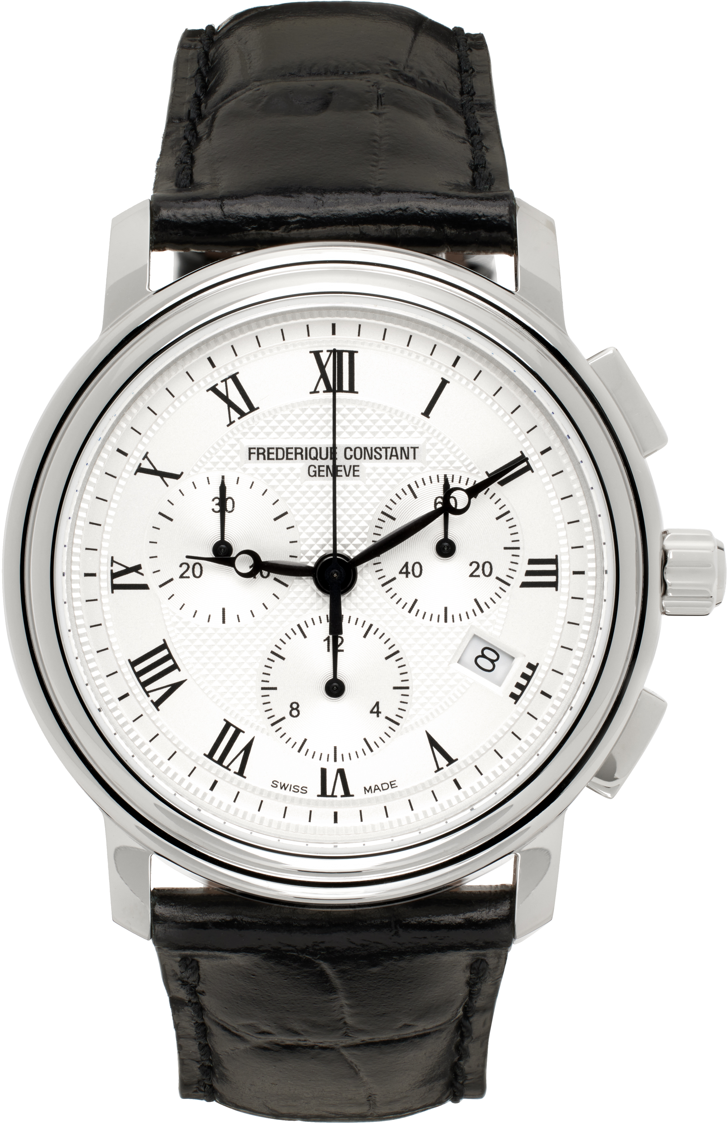 Frédérique Constant Silver & Black Classics Quartz Chronograph Watch