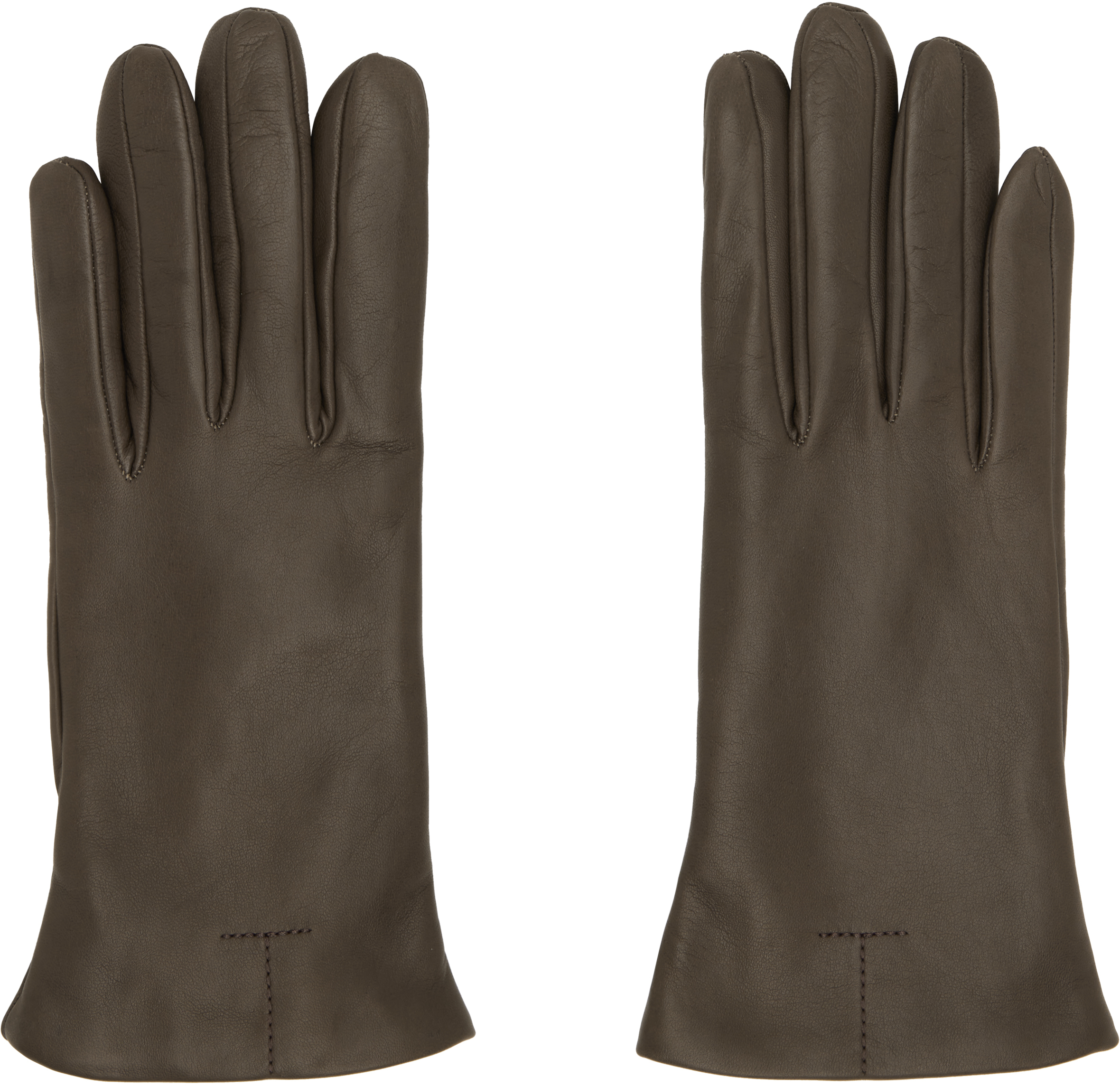 Totême Brown Leather Gloves