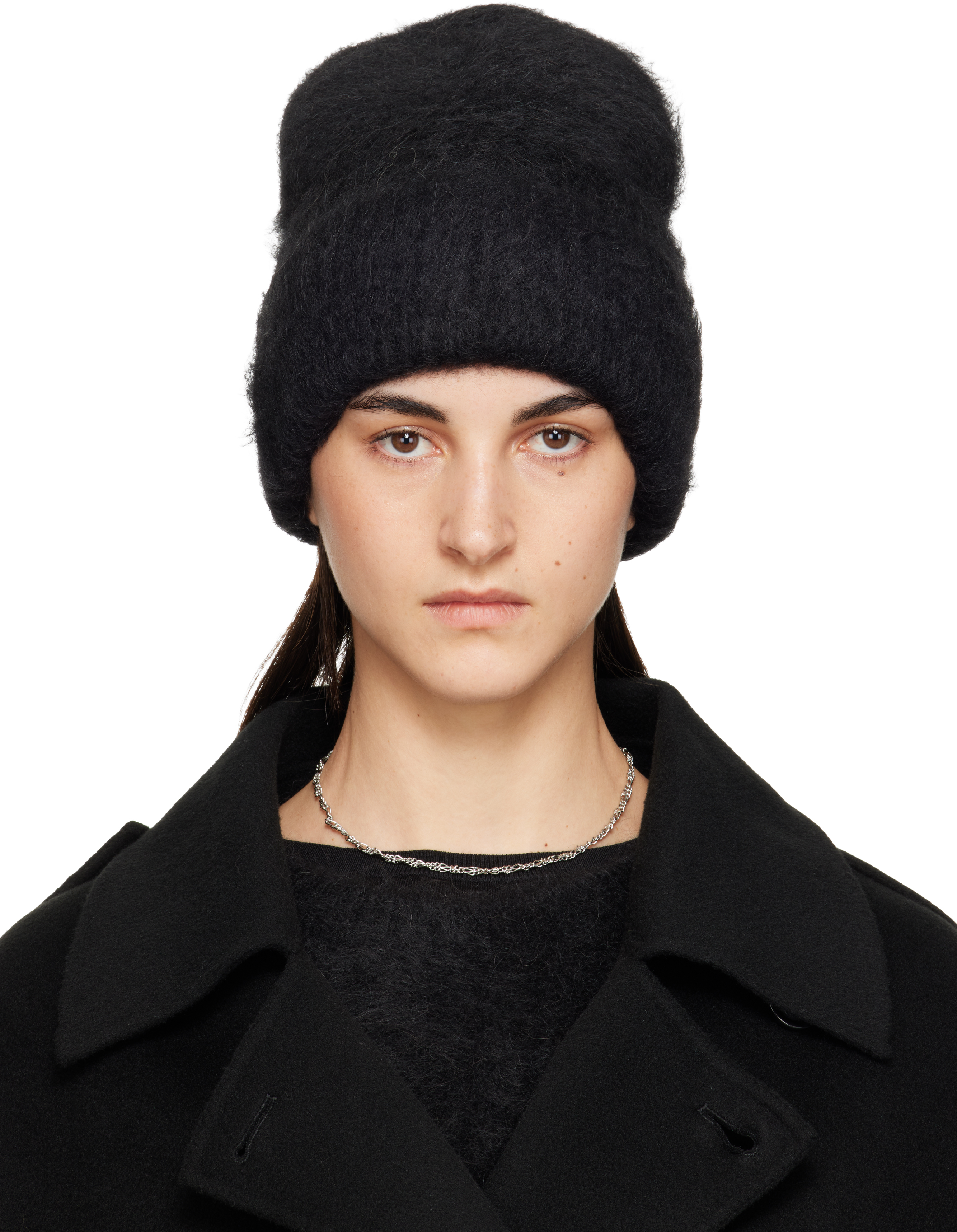 TOTEME: ブラック アルパカ ニットビーニー | SSENSE 日本