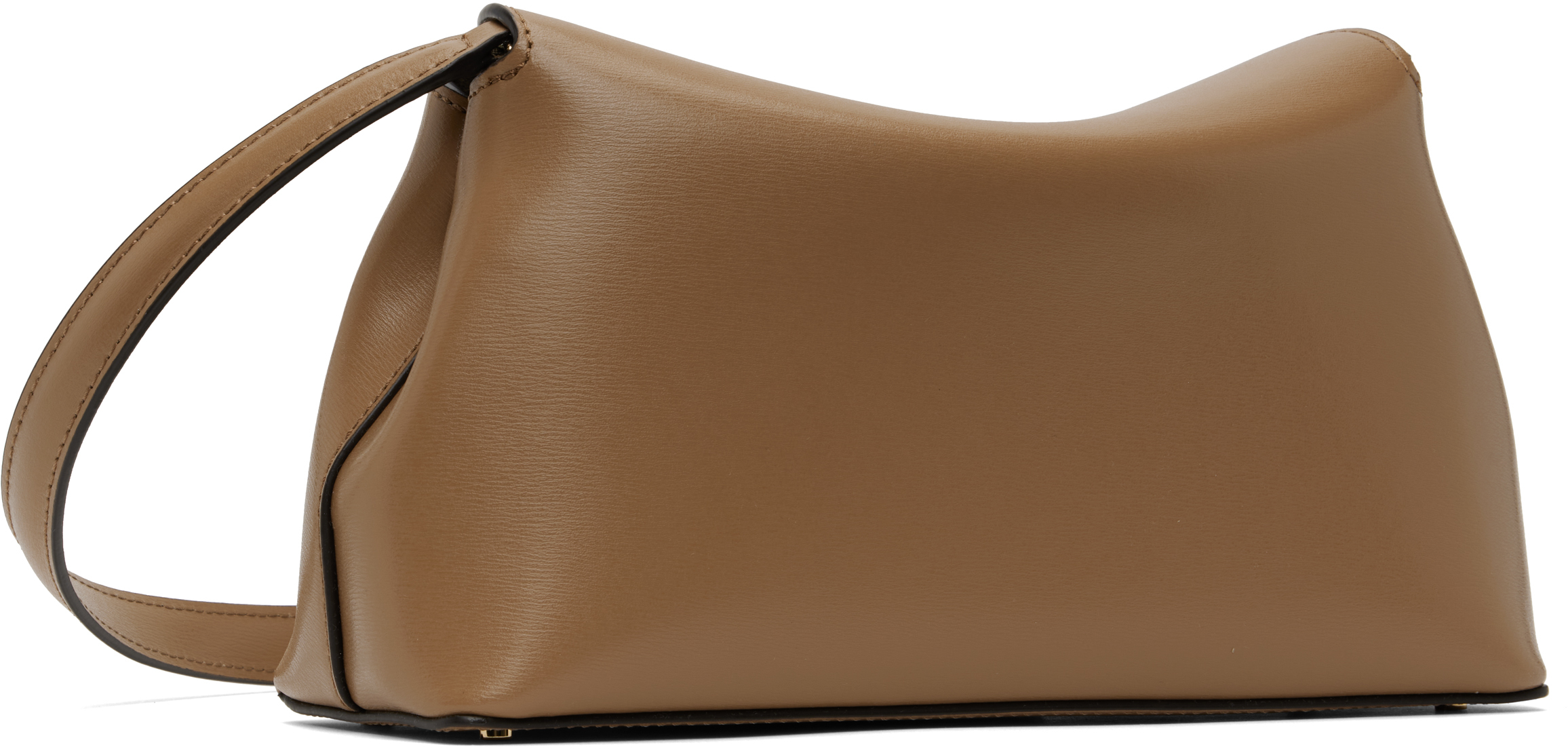 Totême Taupe T-lock Leather Clutch