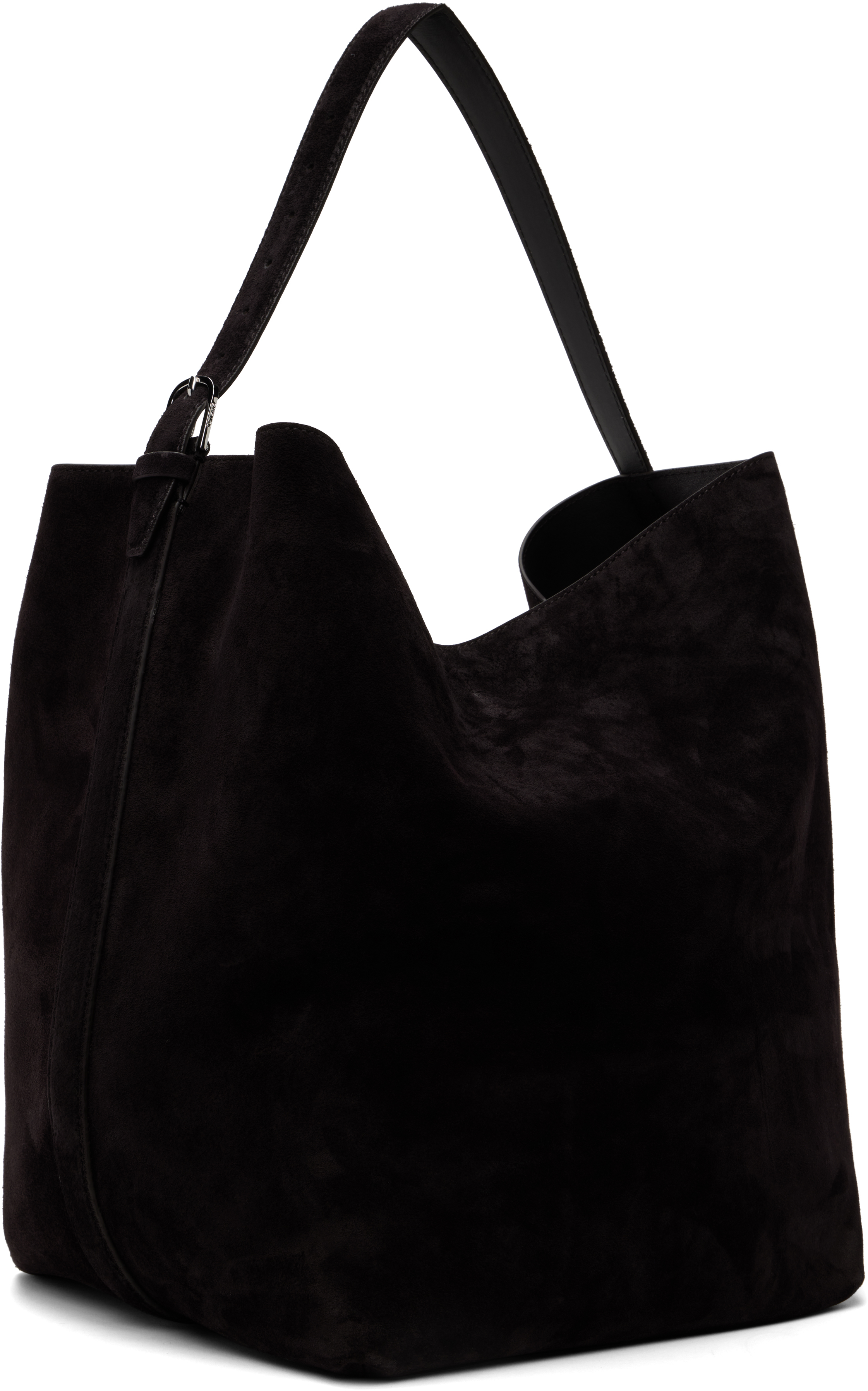 Totême Black Belted Suede Tote