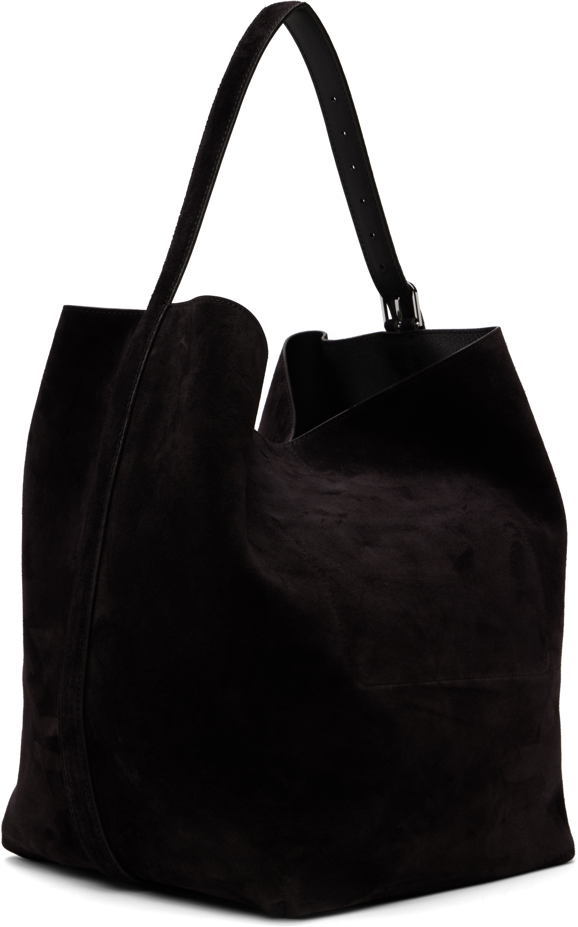 Totême Black Belted Suede Tote