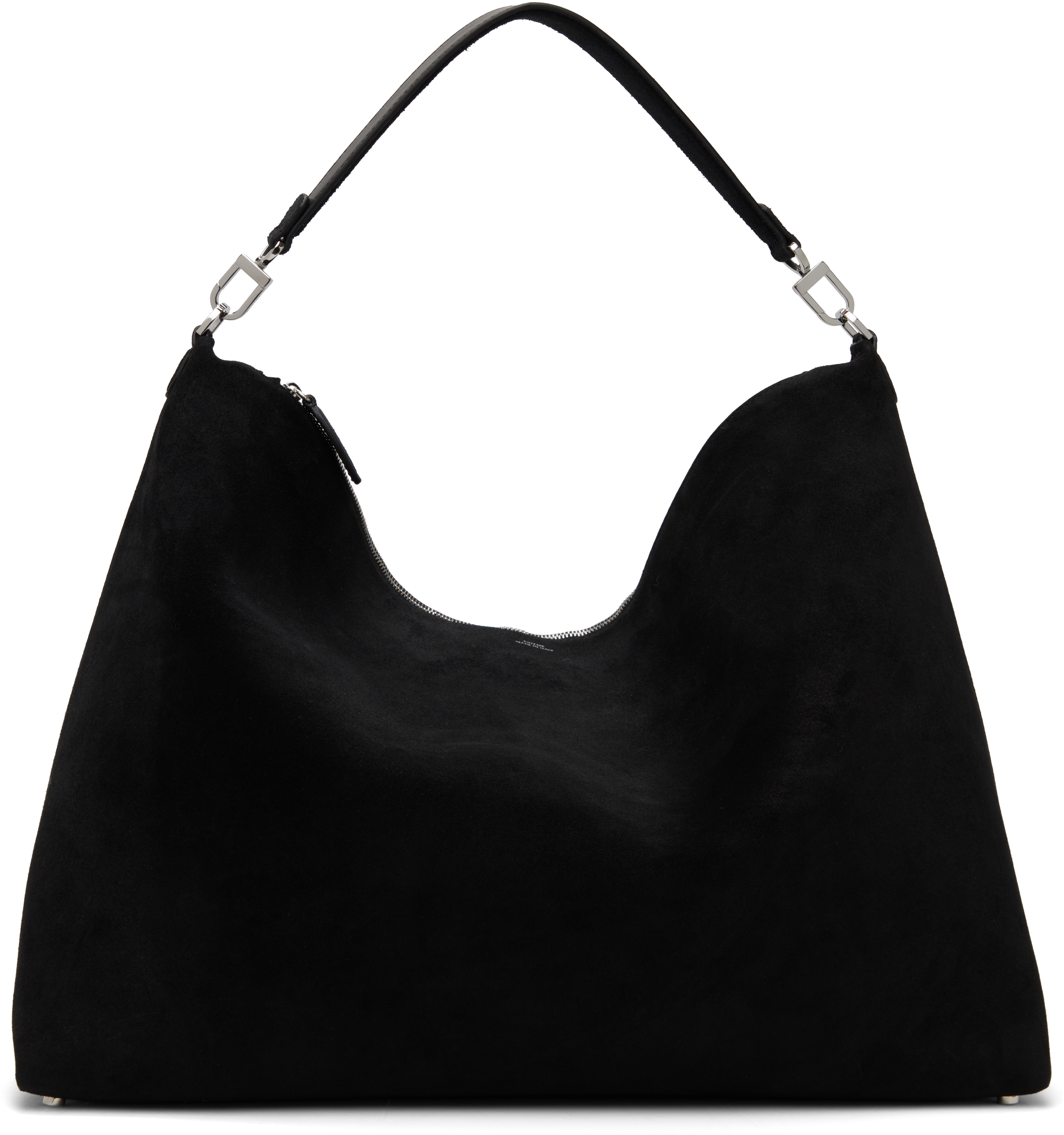 Totême Black Bevel Suede Tote