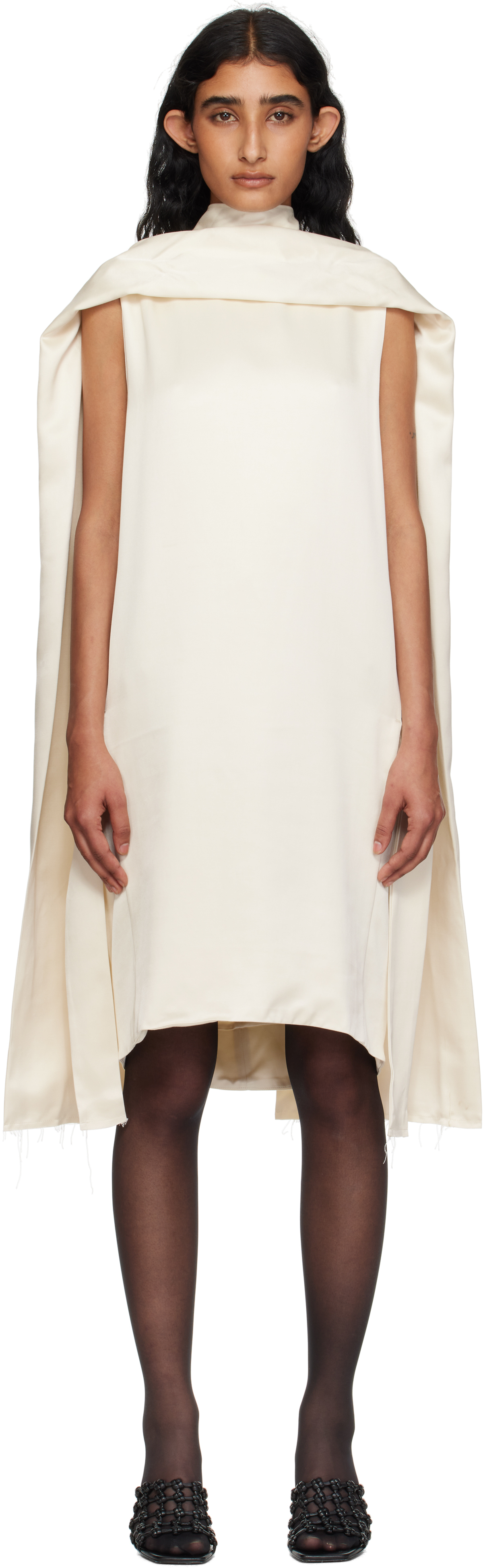 Totême Off-white Cocoon Scarf Minidress