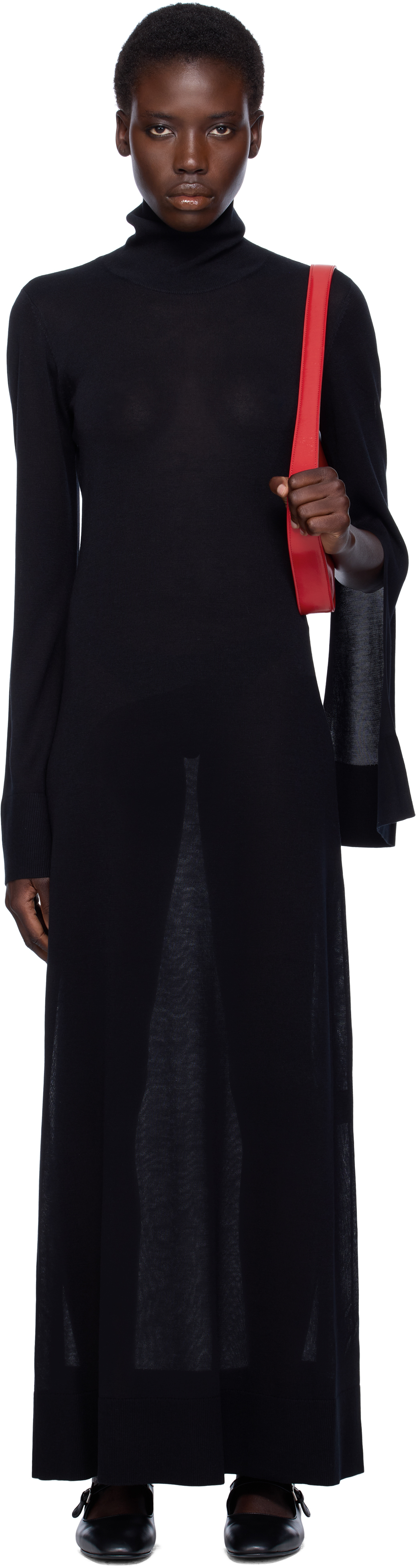 TOTEME Slit Sleeve Knit Dress - Black TOTEME Slit Sleeve Knit Dress - Black