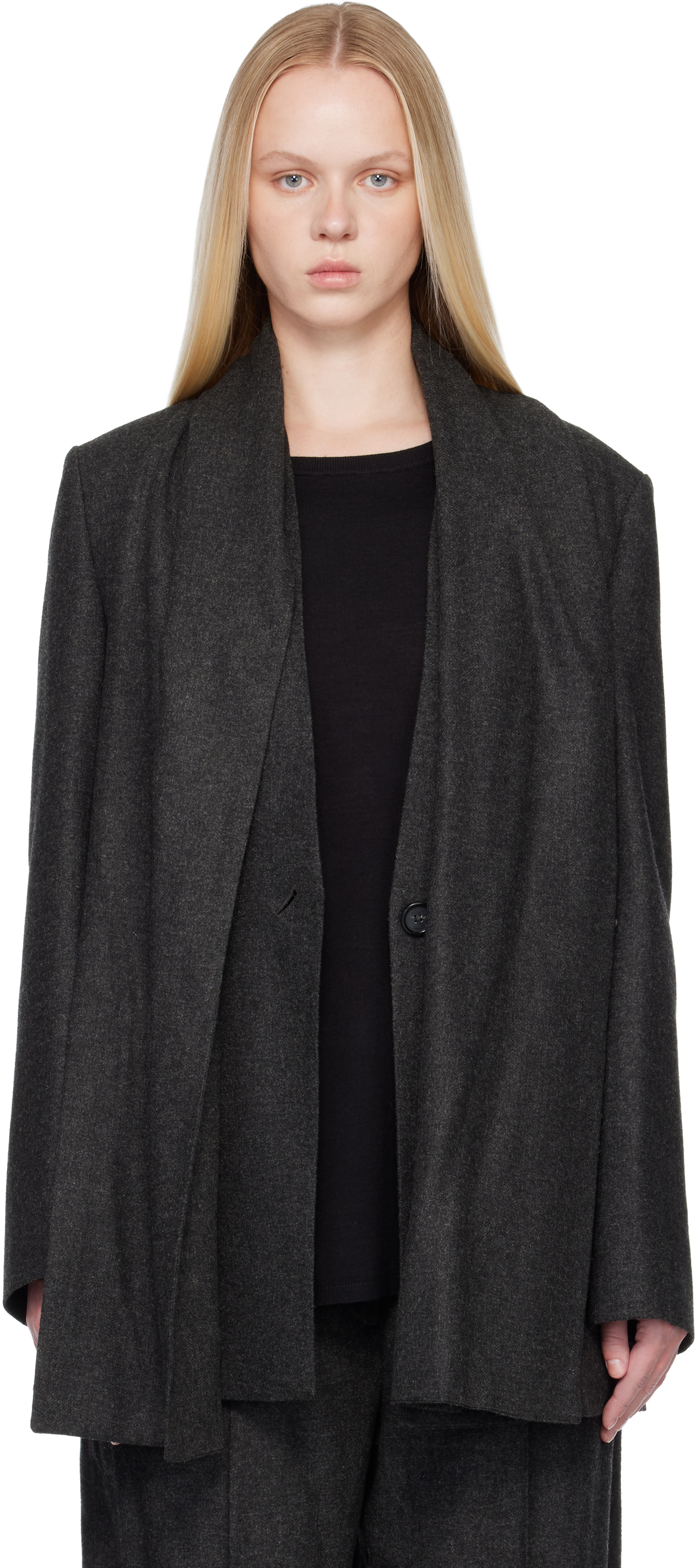 Totême Gray Scarf Blazer