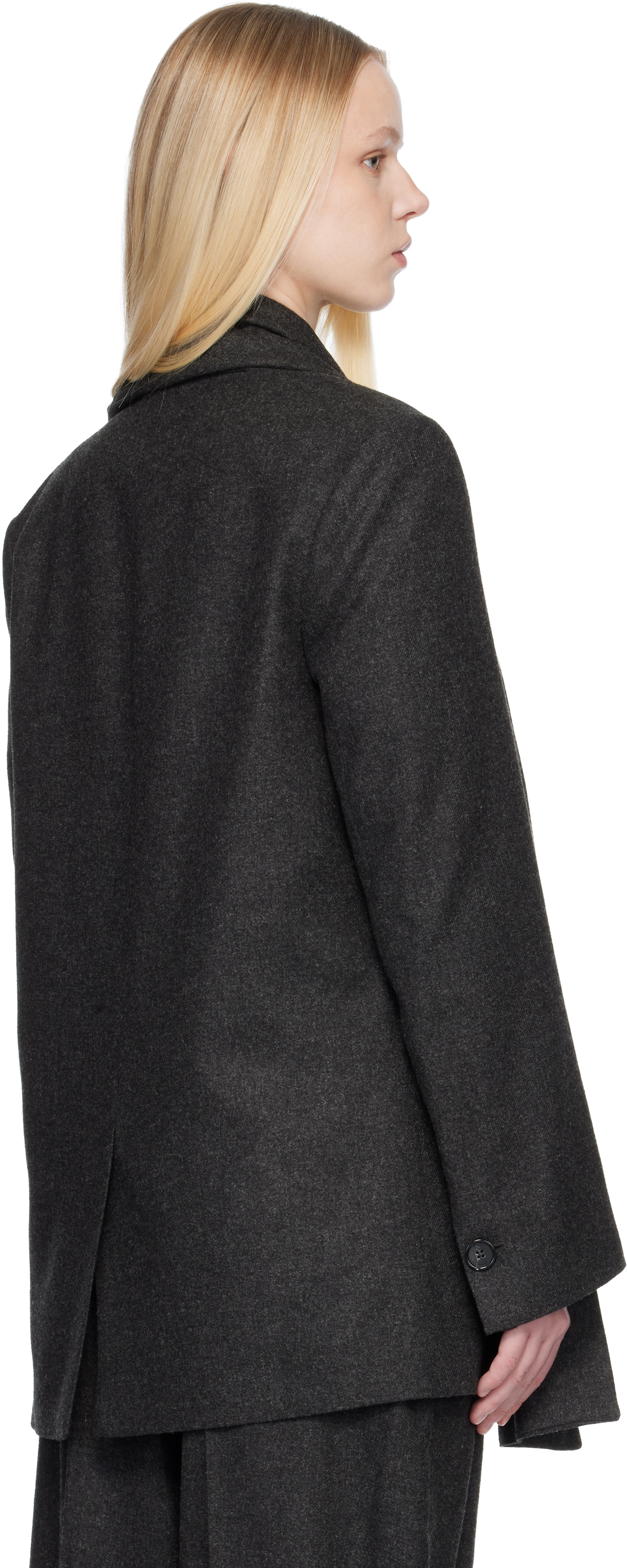 Totême Gray Scarf Blazer In Gray