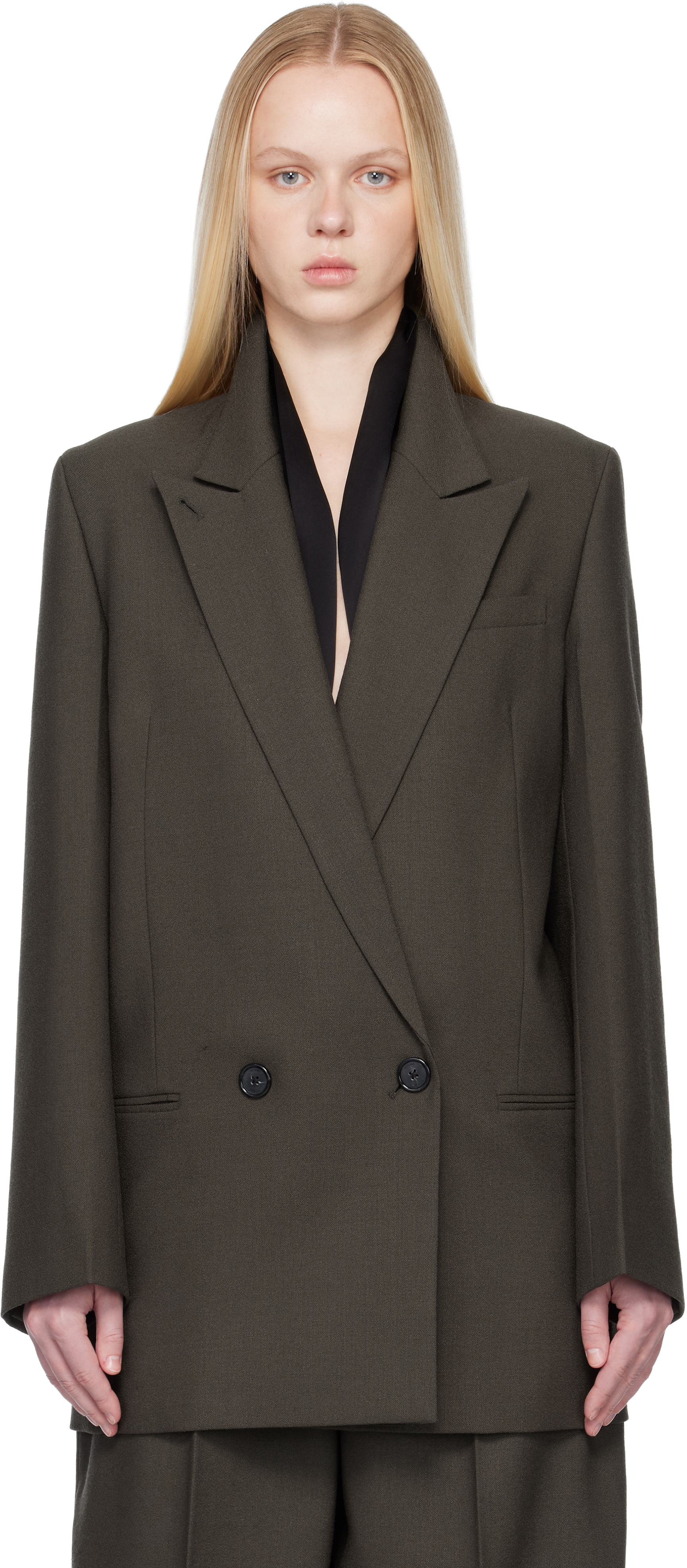 Totême Brown Shield Blazer In Green