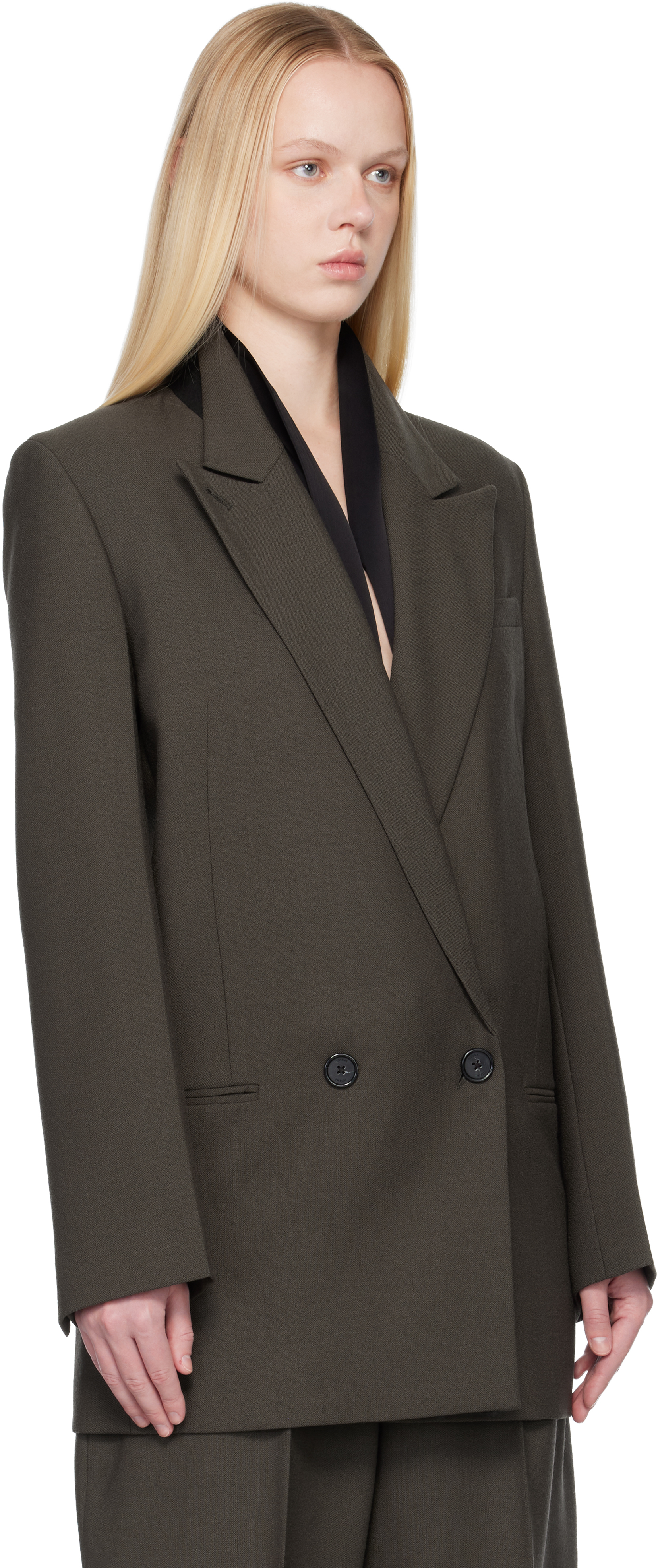 Totême Brown Shield Blazer In Green