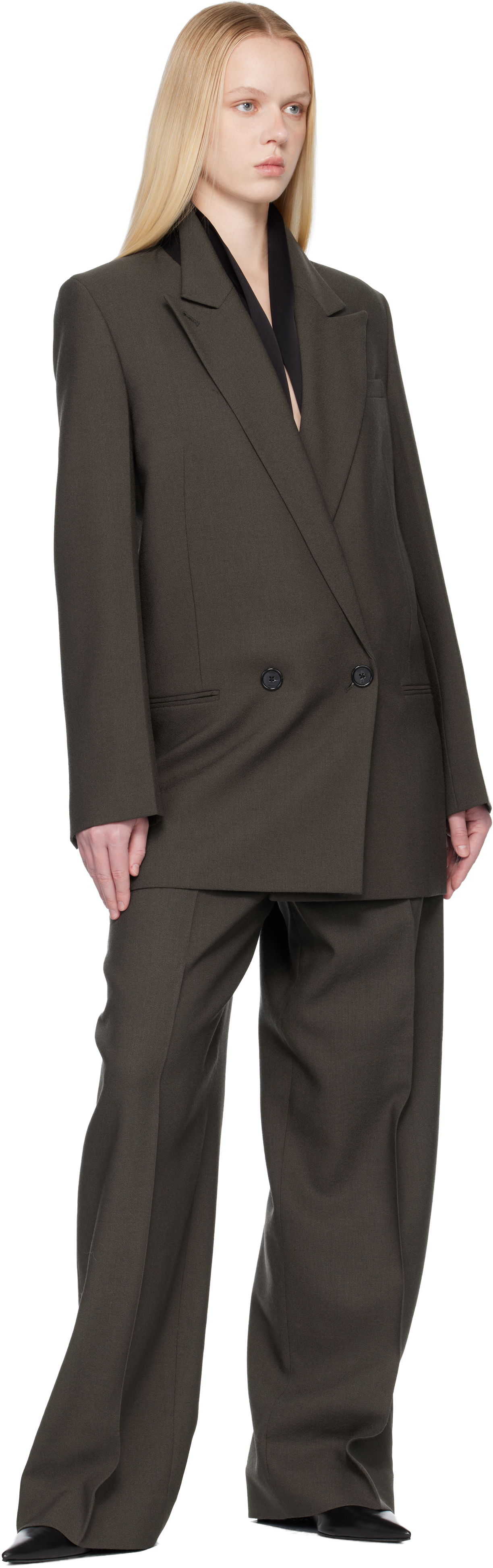 Totême Brown Shield Blazer In Green