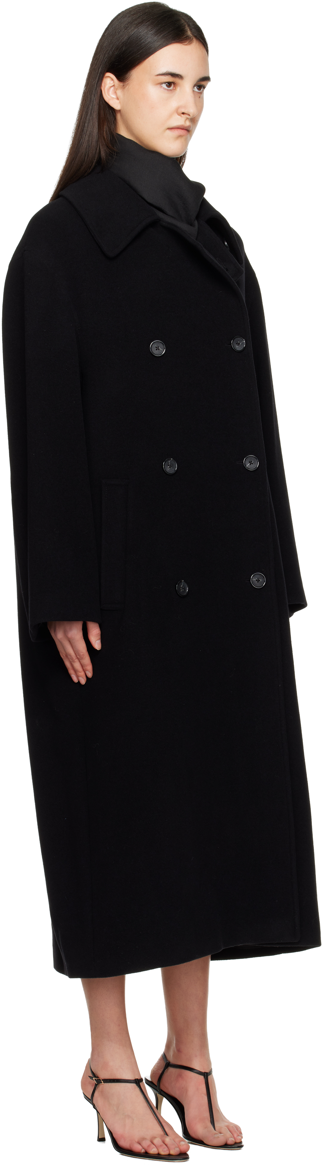 Totême Black Shield Coat In Black