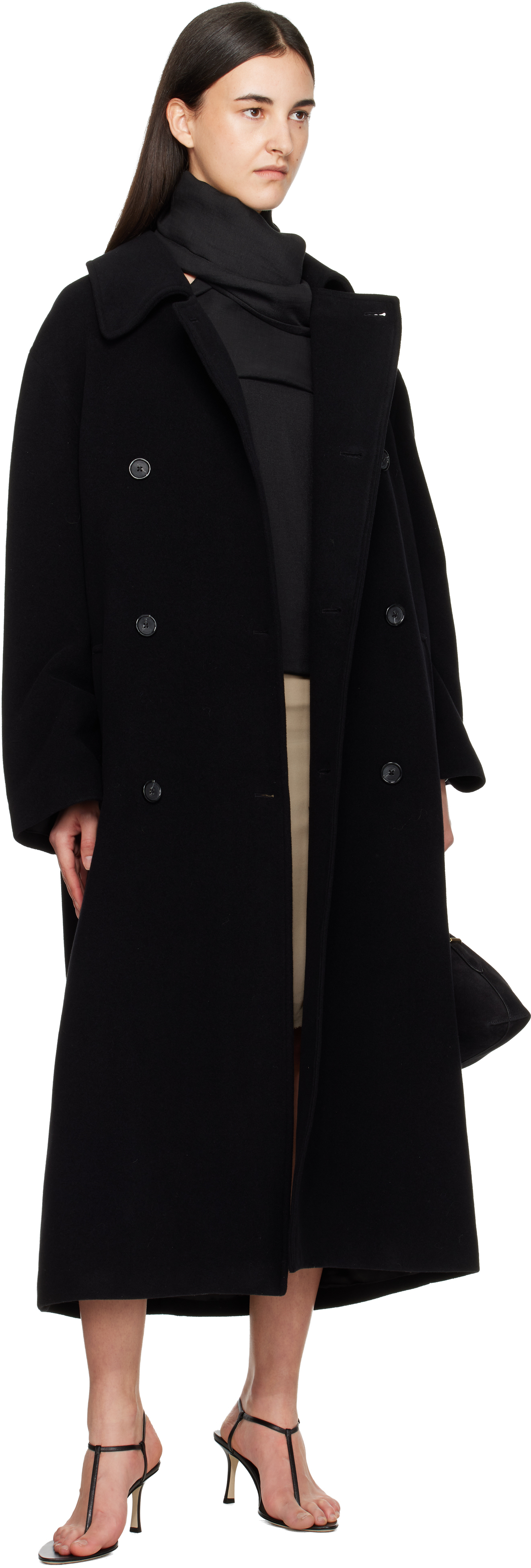 Totême Black Shield Coat In Black