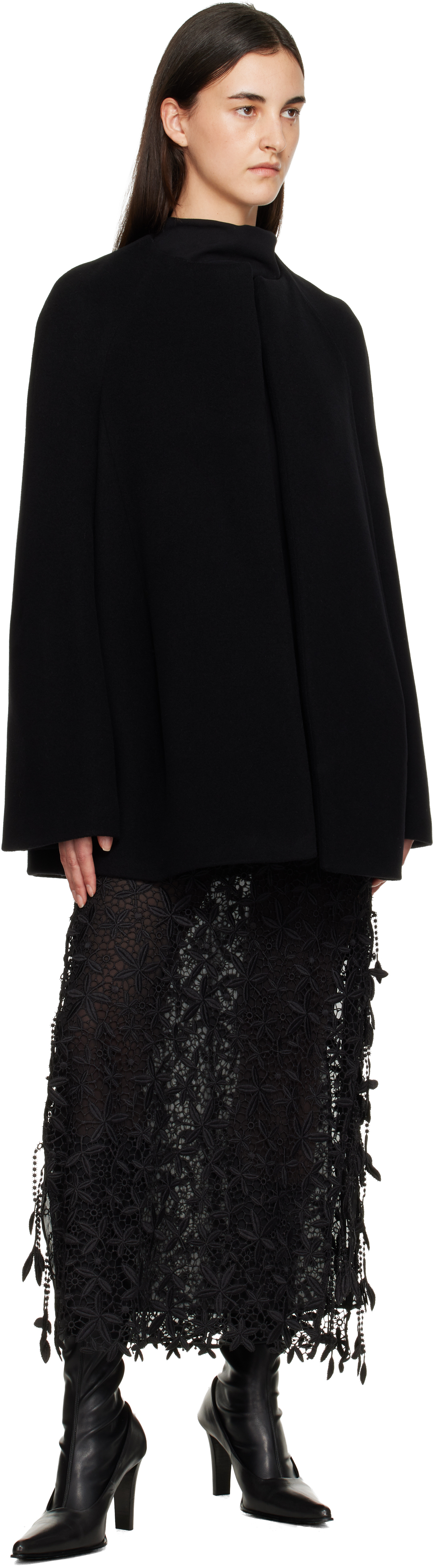 Totême Black Bell-sleeve Jacket In Black