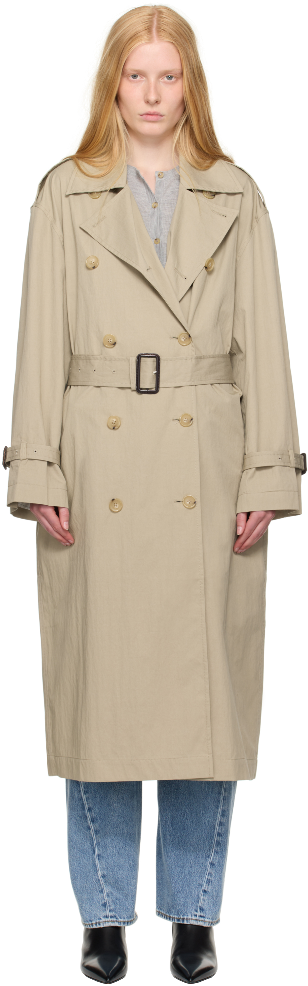 Khaki Crisp Summer Trench Coat