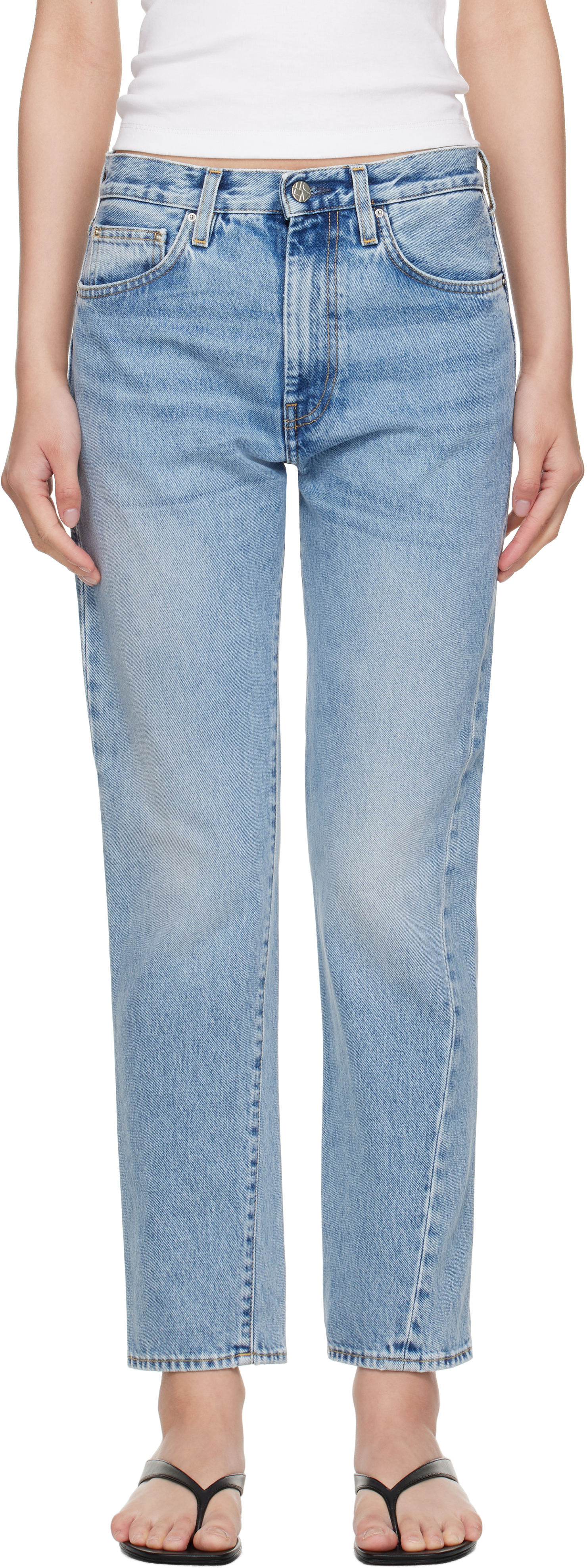 Blue Twisted Seam Jeans