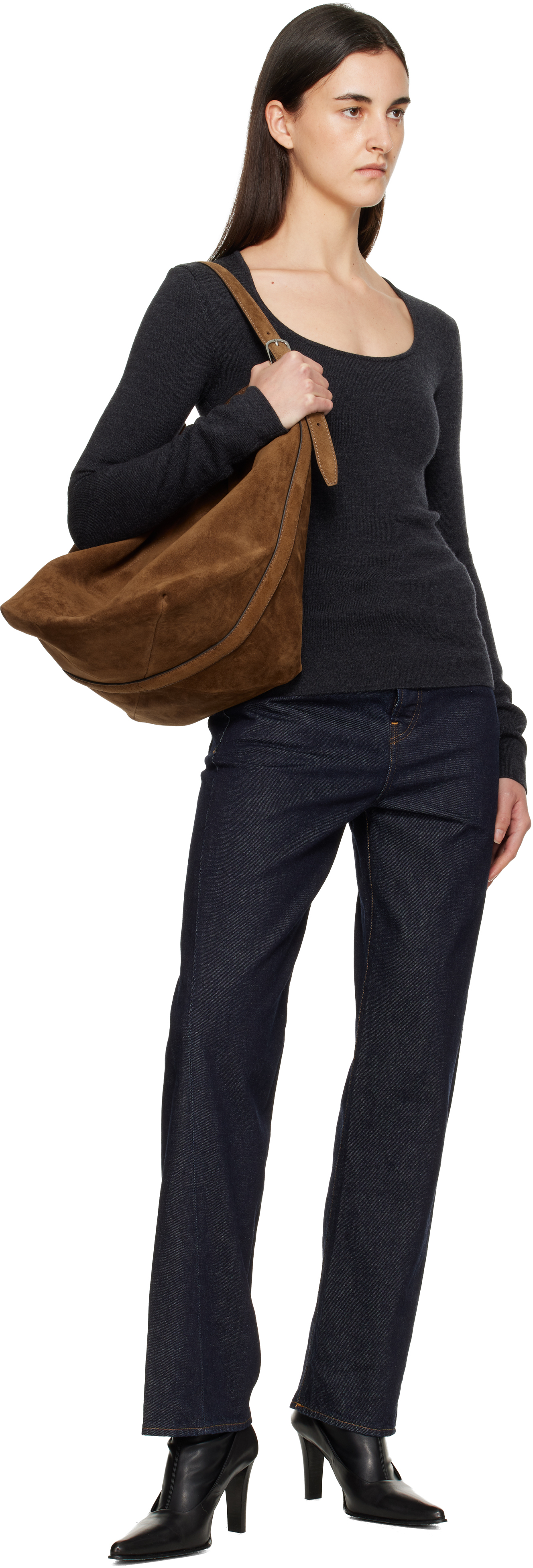 Totême Navy Twisted Seam Full Length Jeans In Blue