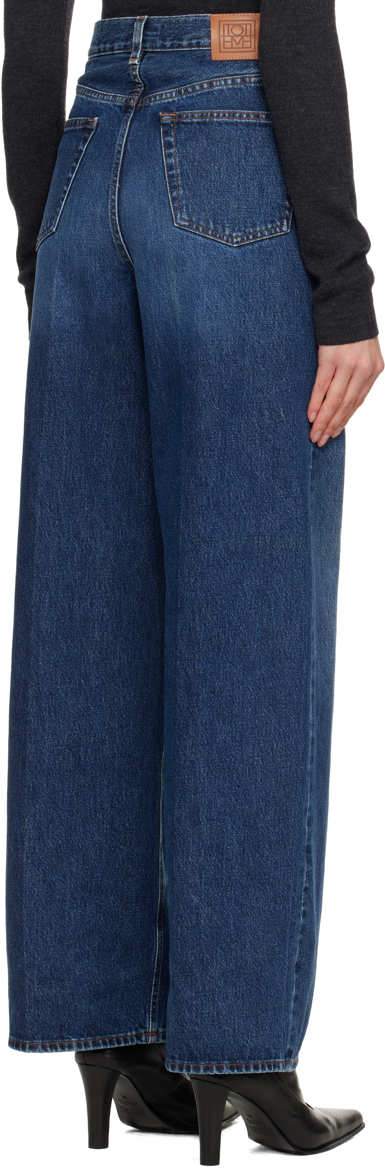Totême Blue Wide Leg Jeans In Blue