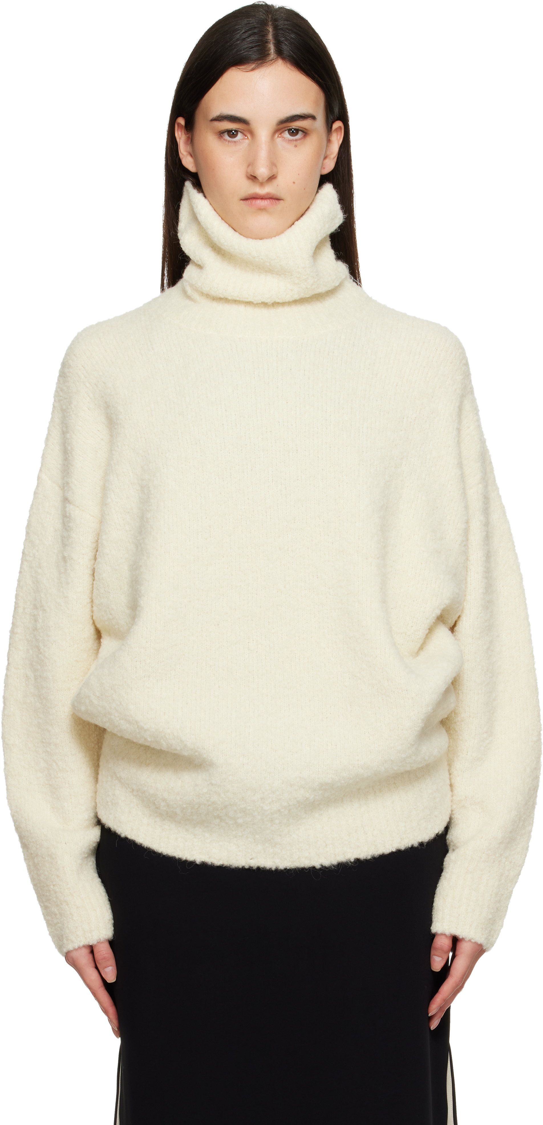 TOTEME Off-White Bouclé Turtleneck