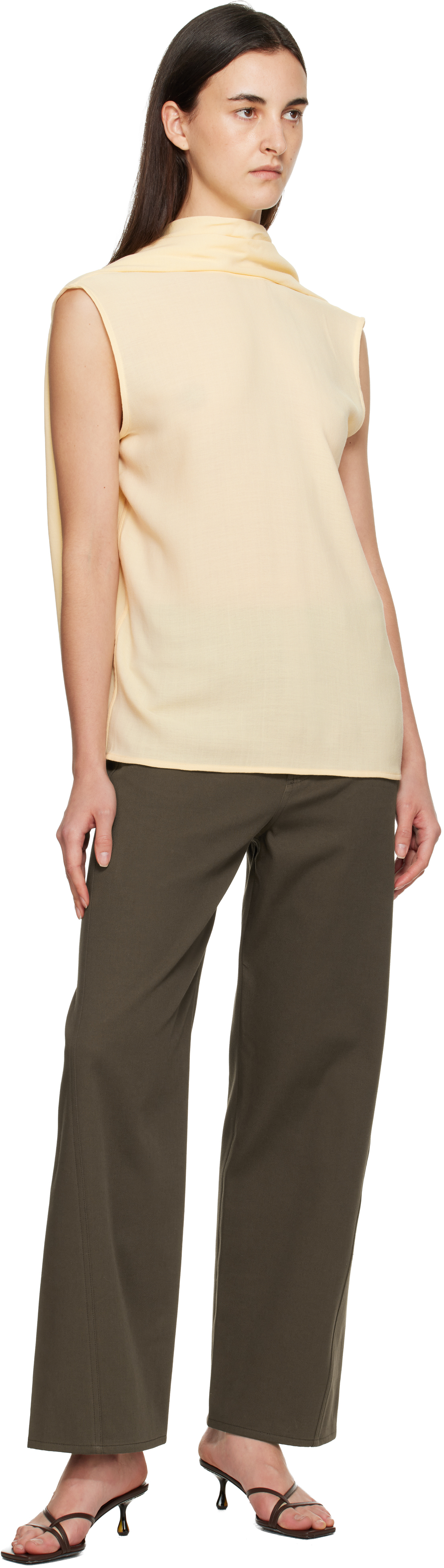 Totême Yellow Cocoon Cape Blouse In Gold