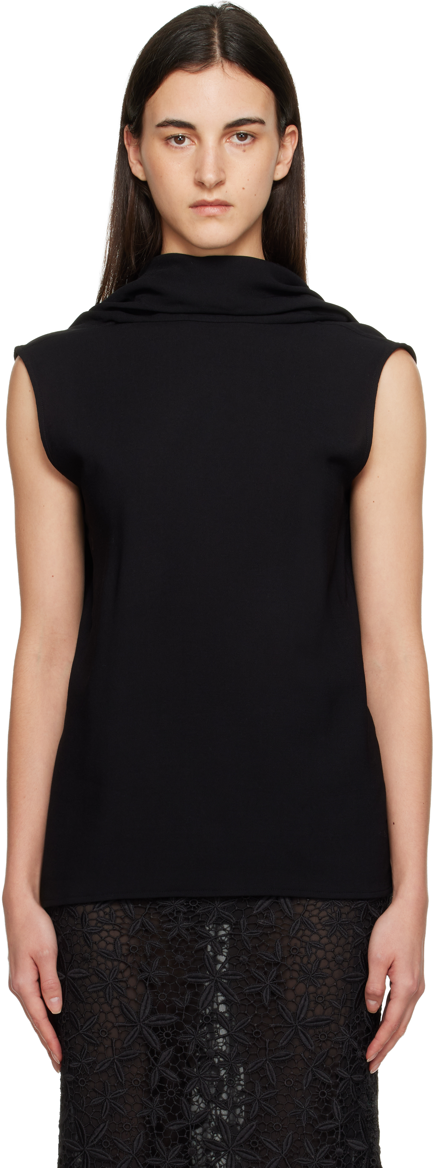 Totême Black Cocoon Cape Blouse