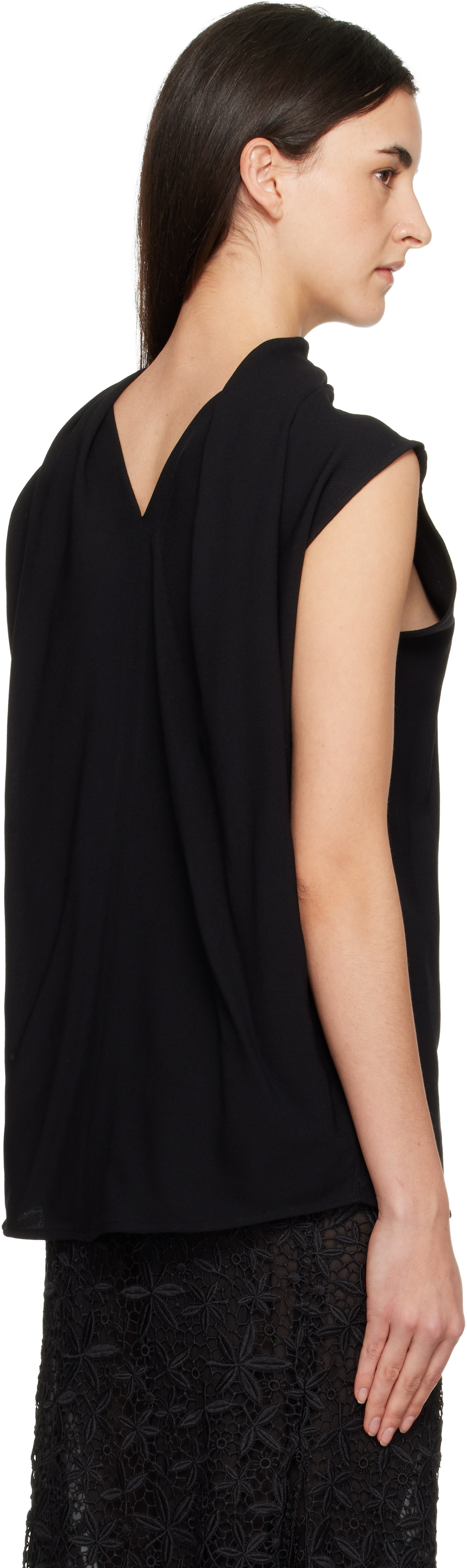 Totême Black Cocoon Cape Blouse In Black