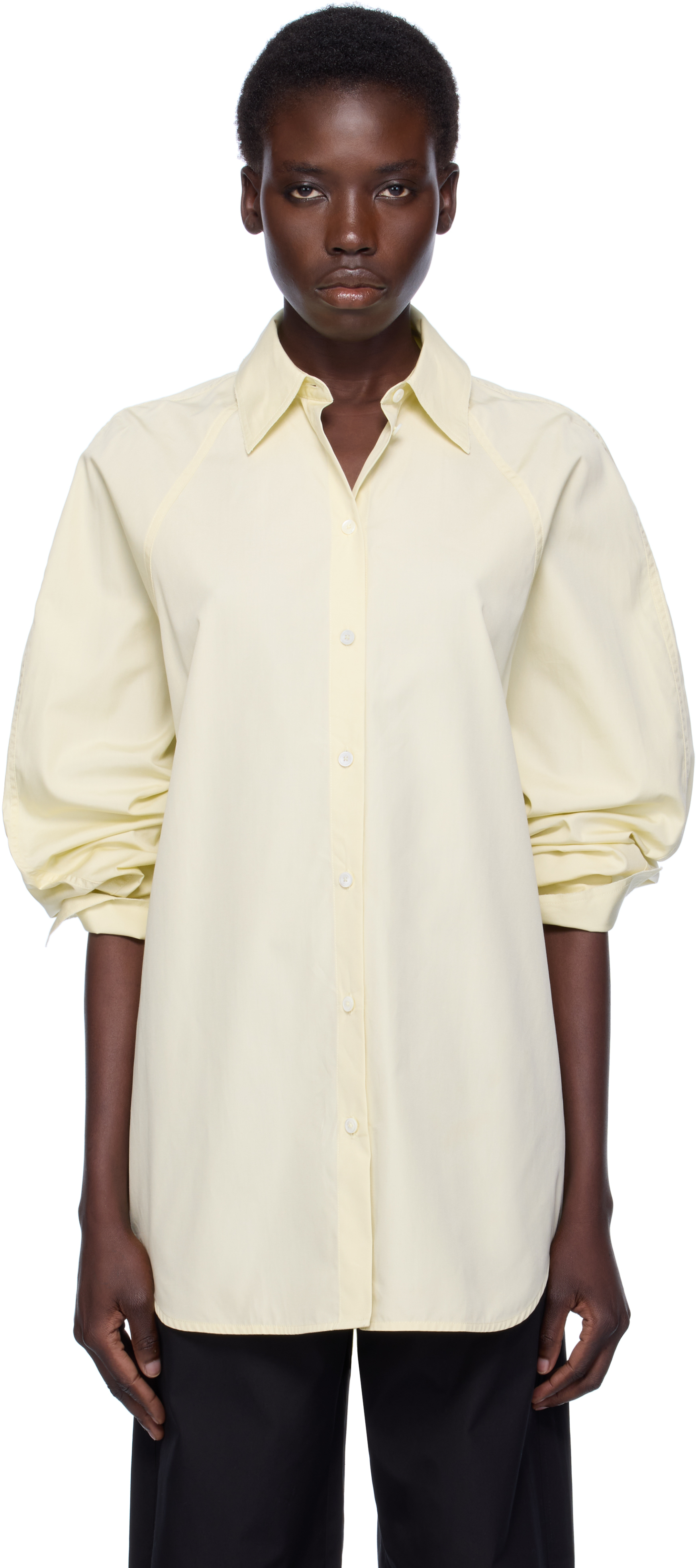 White Raw Raglan Shirt