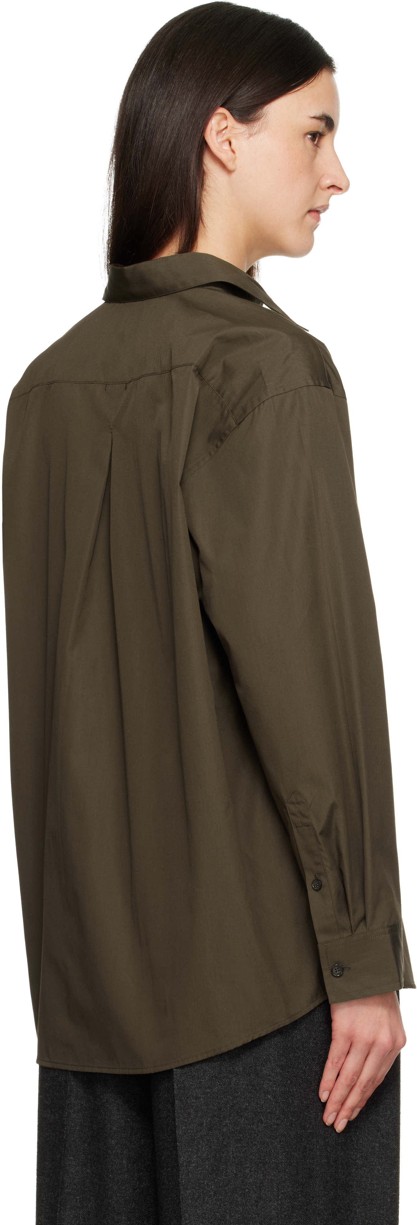 Totême Brown Classic Poplin Shirt In Black