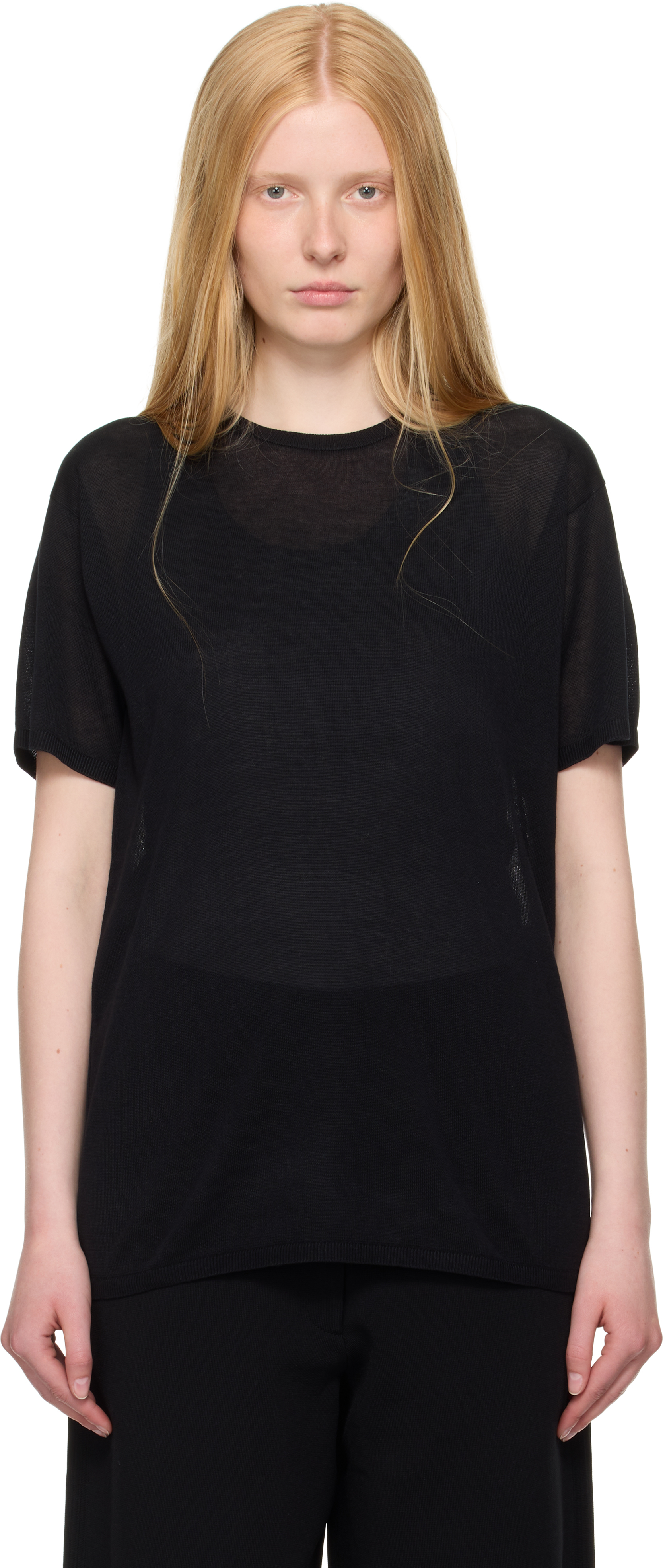 TOTEME Black Knit T-shirt