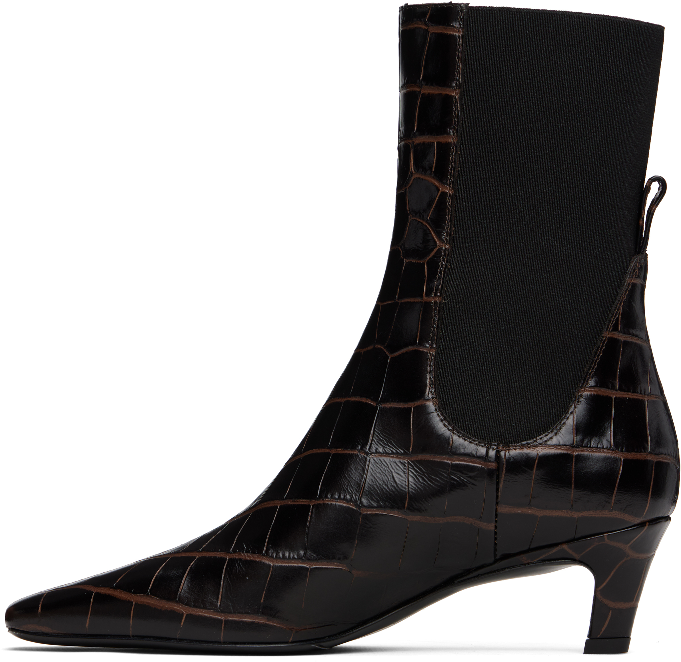 Totême Toteme Women The Mid Heel Boot Leather Boots With Croco Effect
