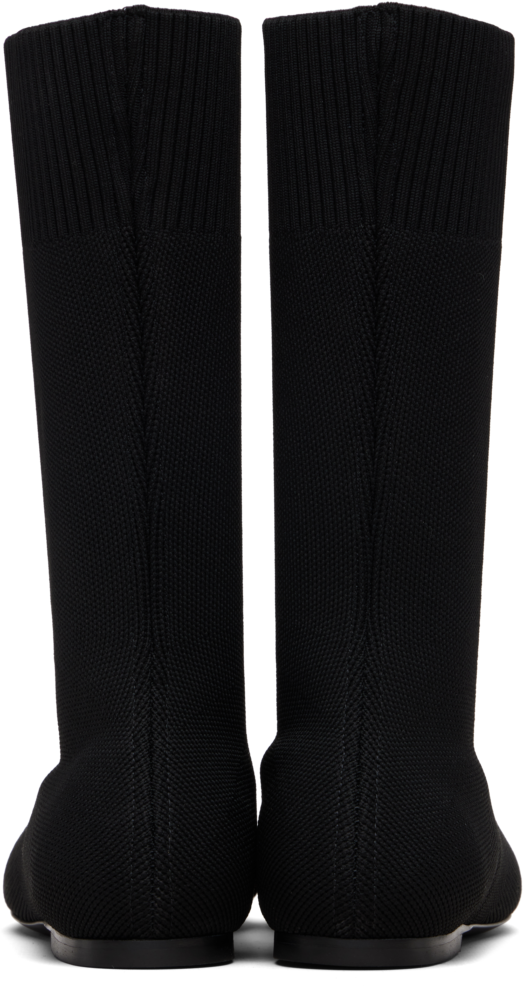 Totême Black Knit Sock Boots In Black