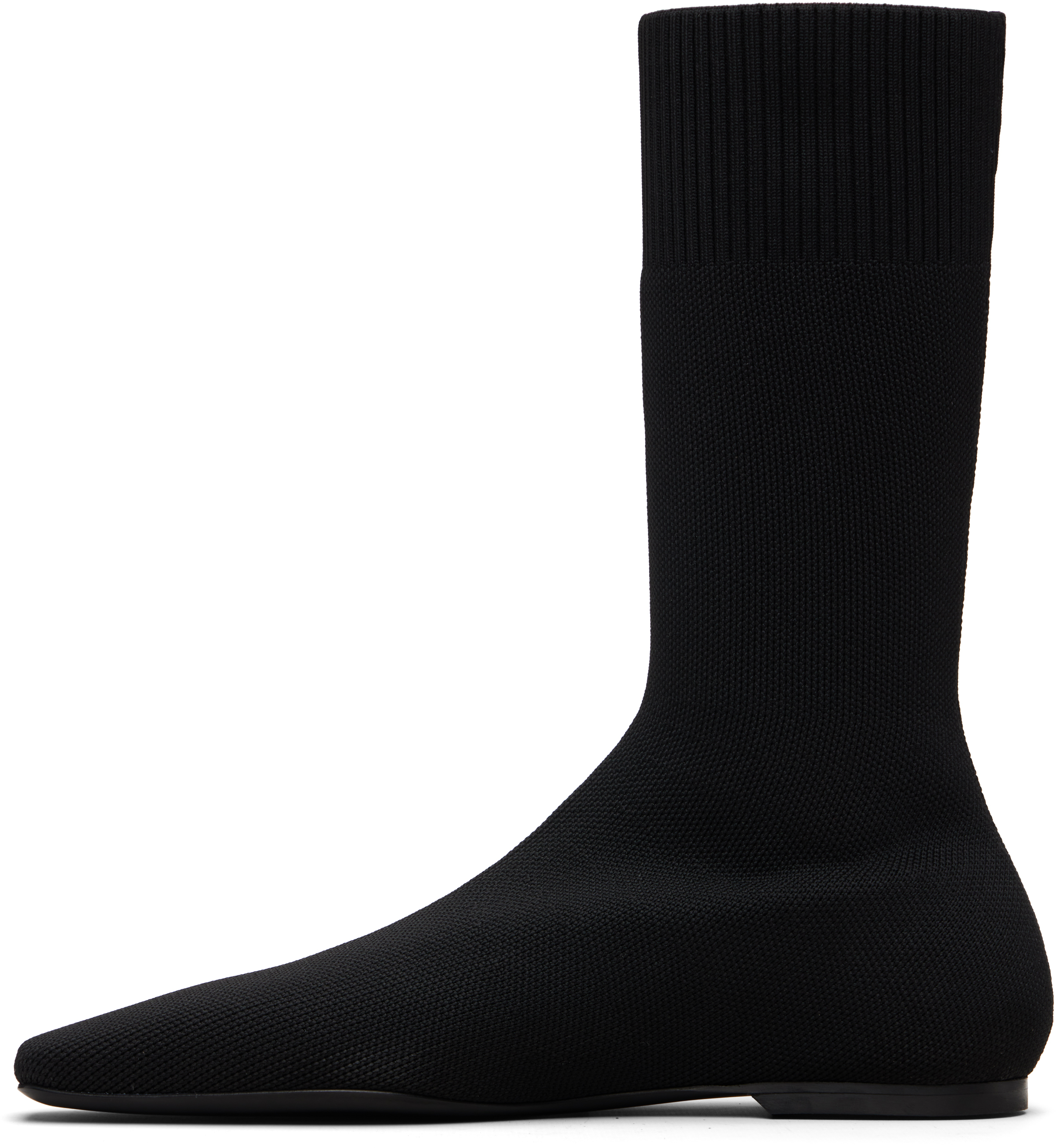 Totême Black Knit Sock Boots In Black