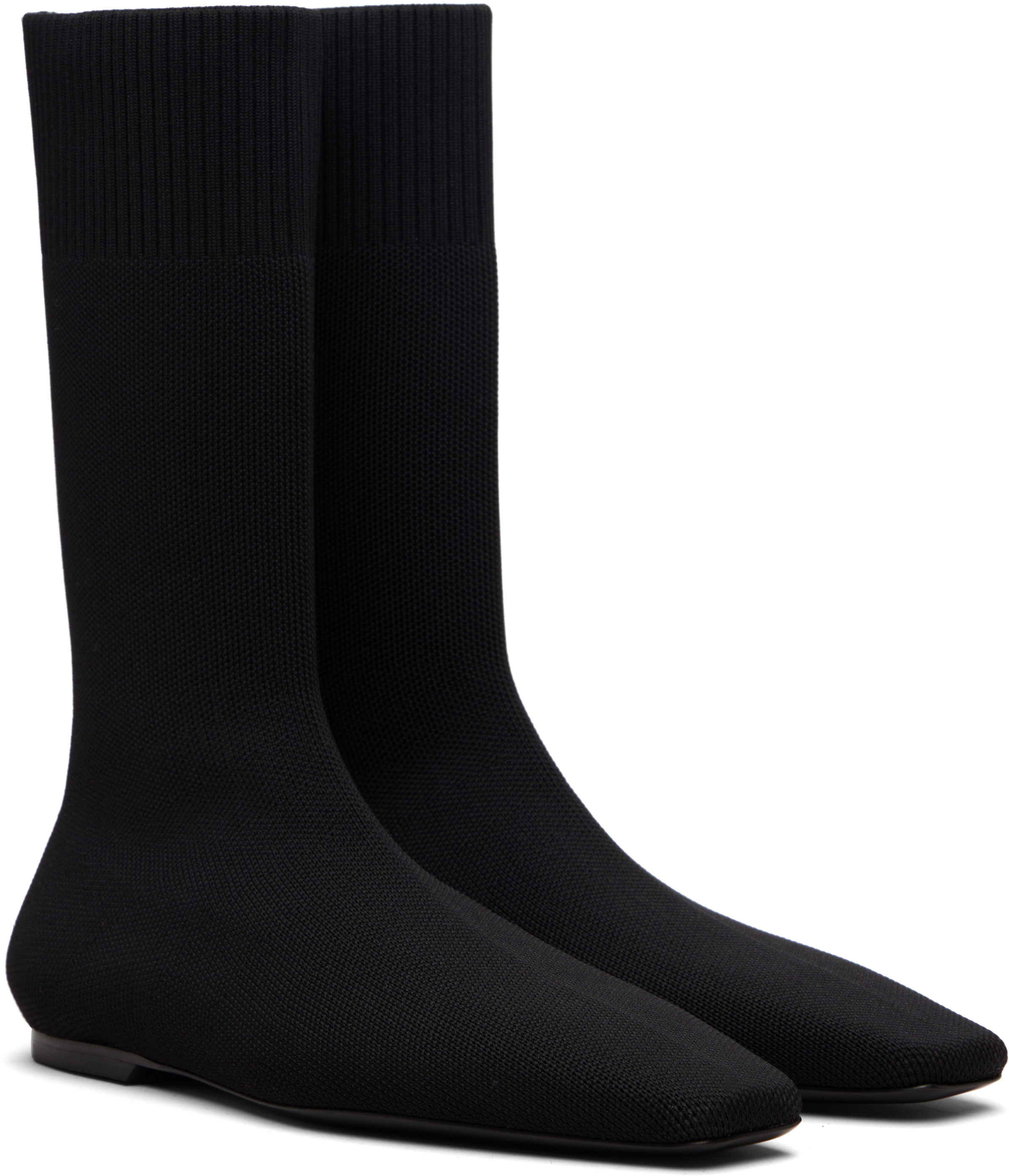 Totême Black Knit Sock Boots In Black