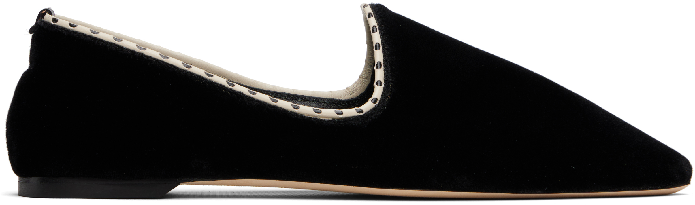 Shop Totême Black Velvet Venetian Slippers