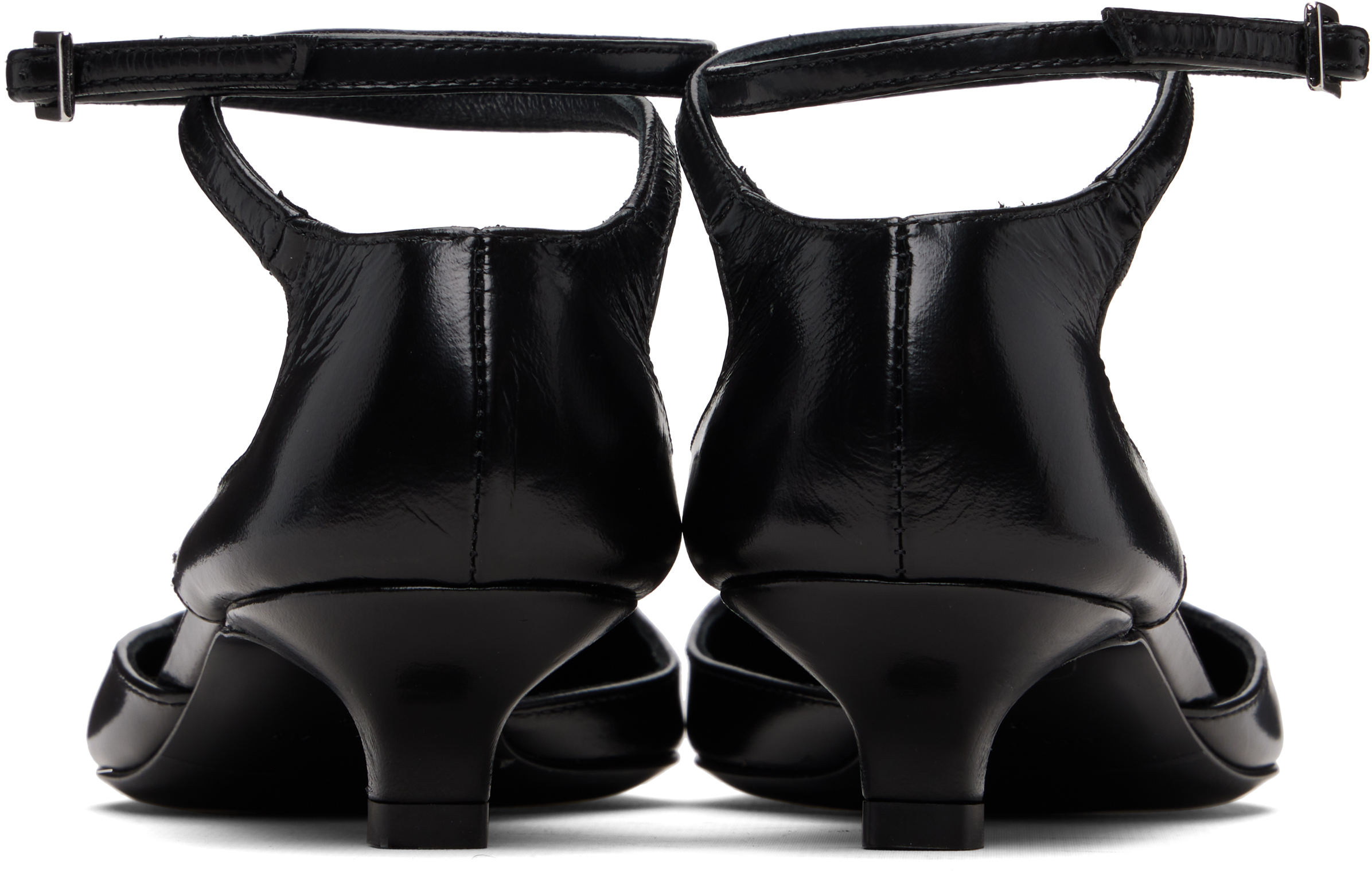 Totême Black Leather Kitten Heels In Black