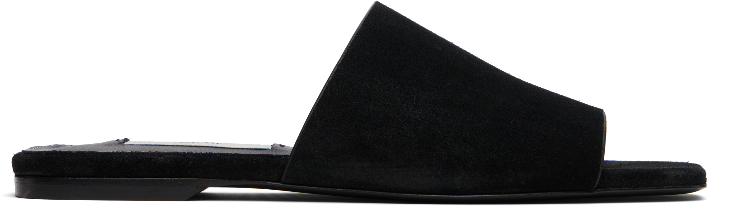 Shop Totême Black Velour-leather Bandeau Sandals