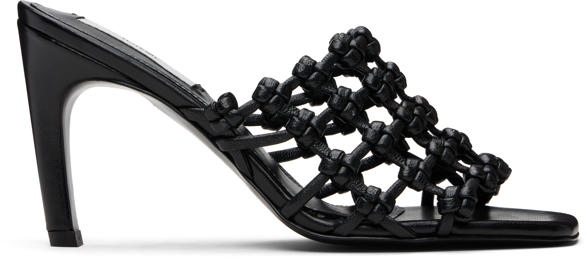 Totême Black Braided-leather Bandeau Mules