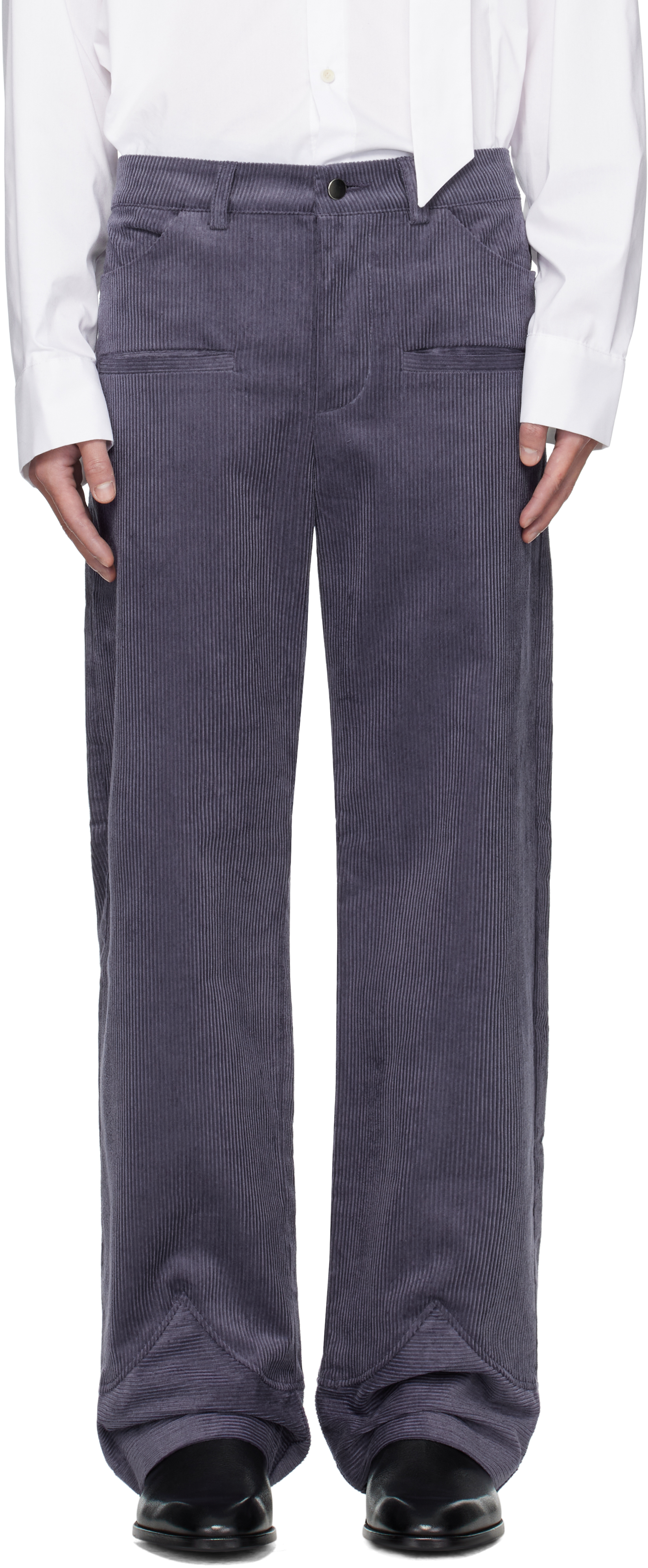 Av Vattev Purple Boot Cut Cuff Trousers In Purple