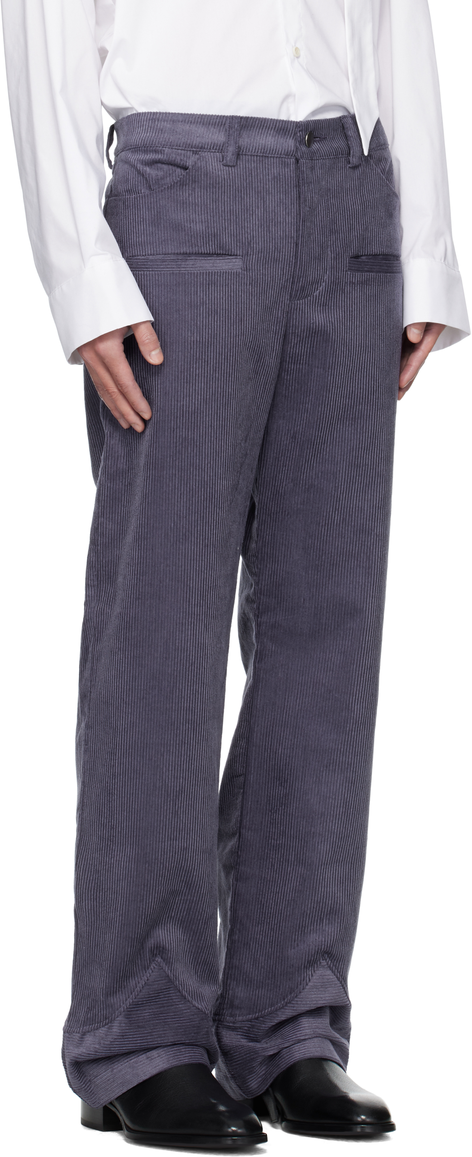 Av Vattev Purple Boot Cut Cuff Trousers In Purple