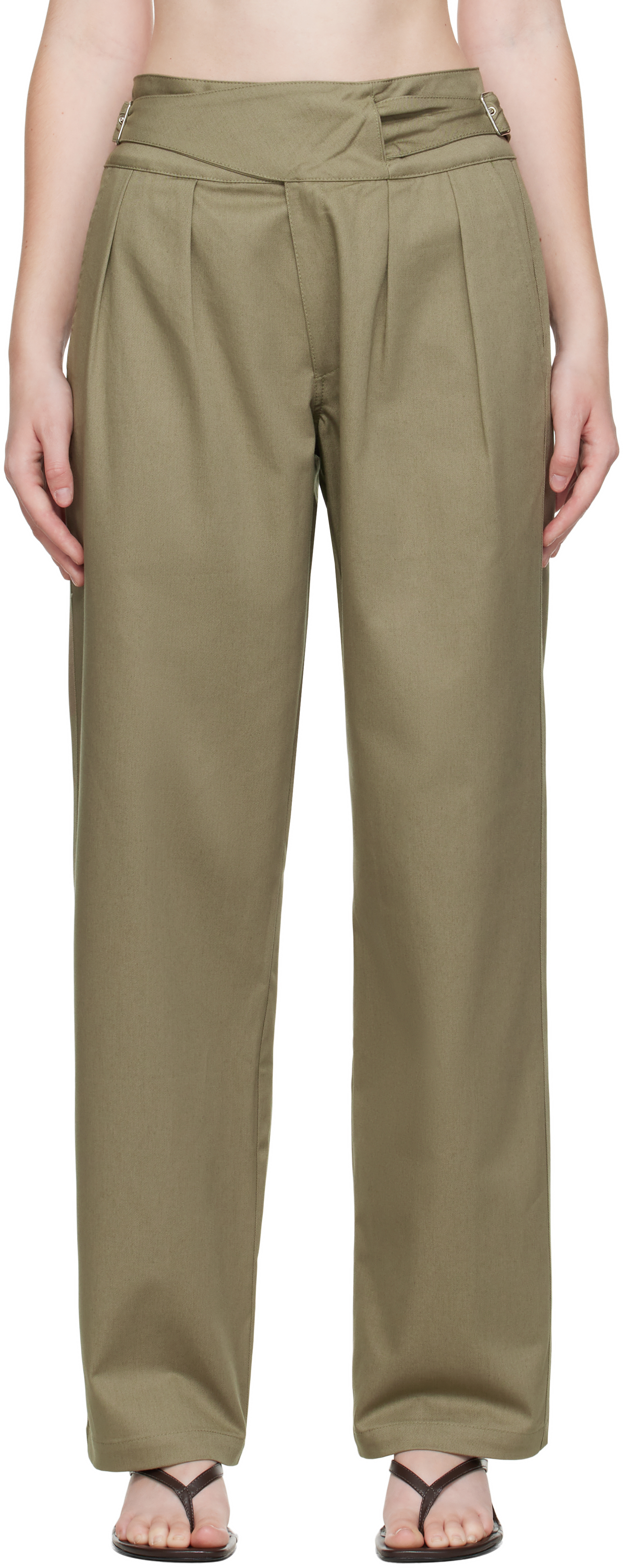 Gimaguas Khaki Martin Trousers In Green