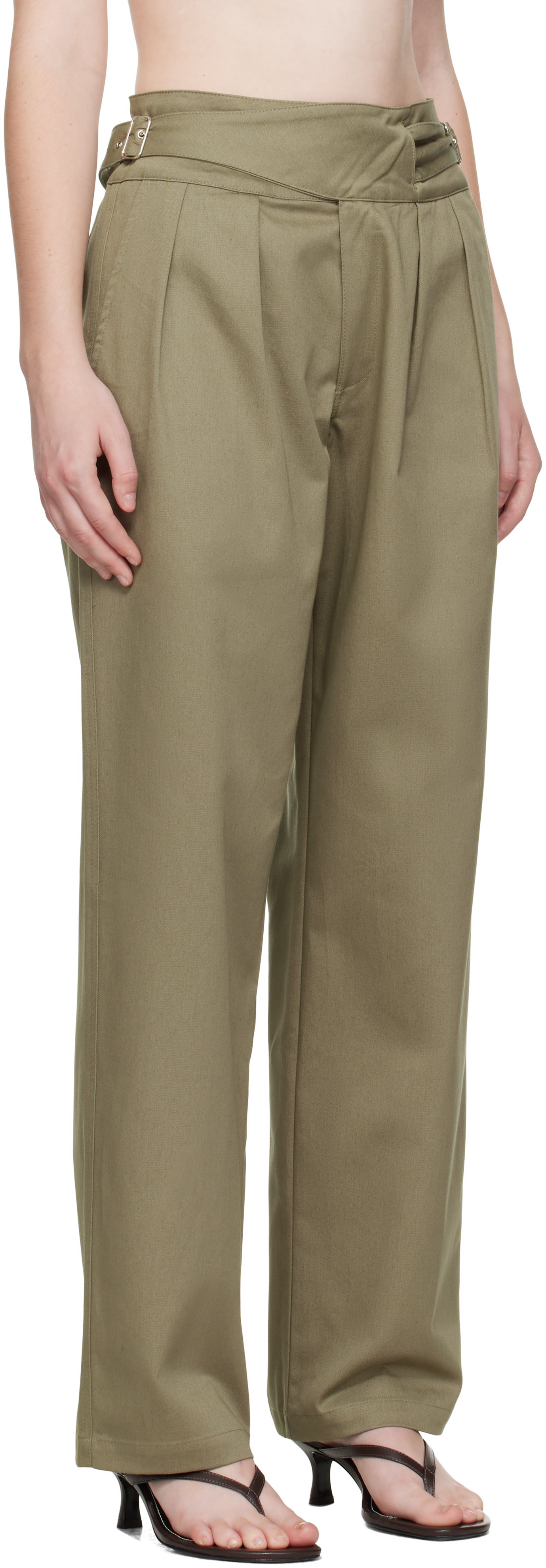 Gimaguas Khaki Martin Trousers In Green