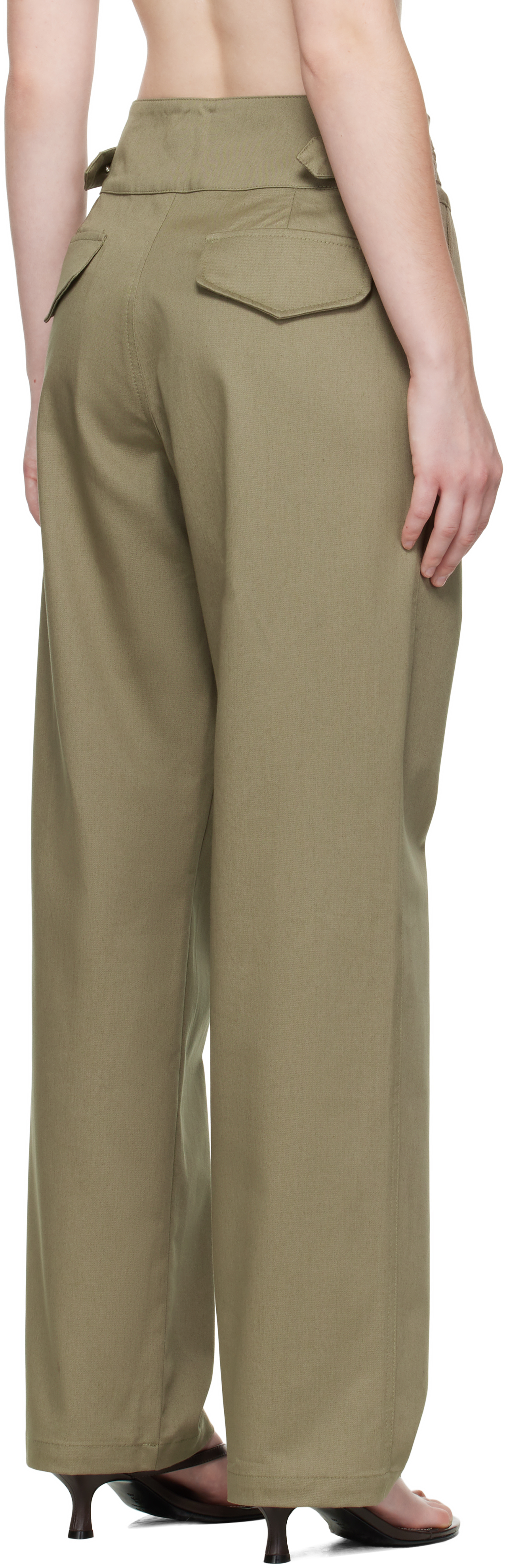 Gimaguas Khaki Martin Trousers In Green