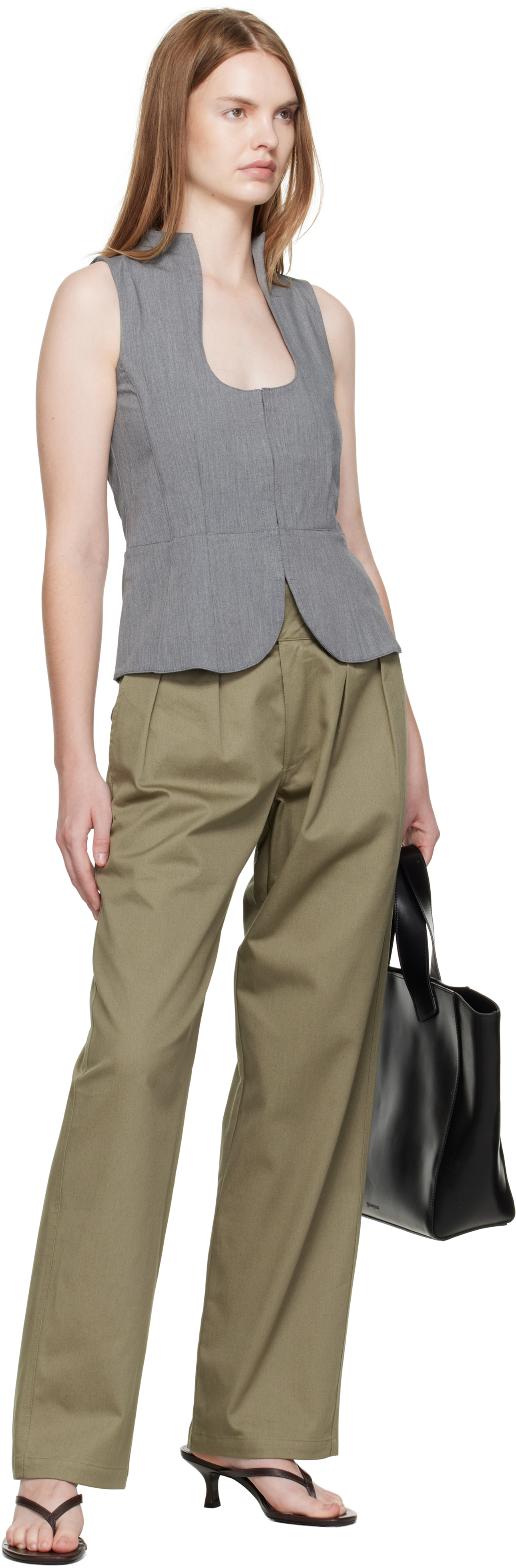 Gimaguas Khaki Martin Trousers In Green