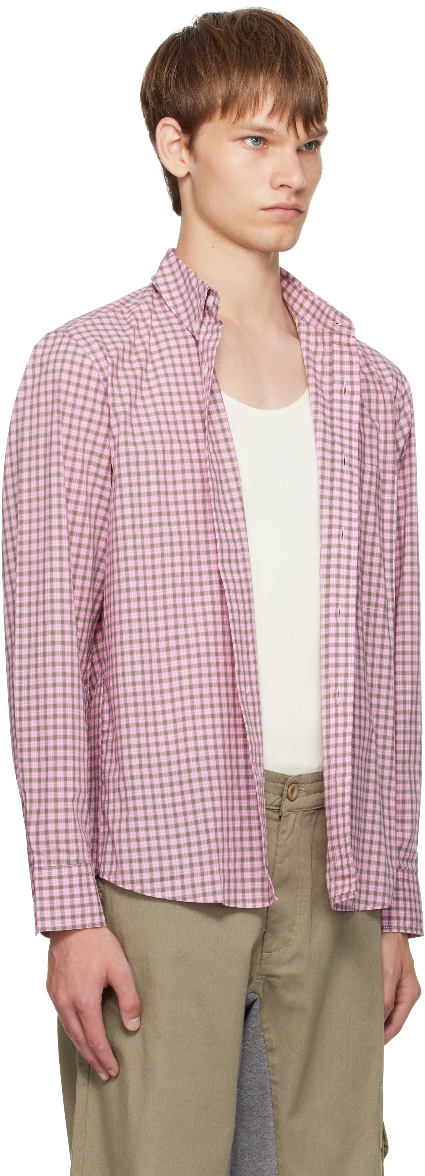 Gimaguas Pink & Green Jeremy Ls Shirt In Pink