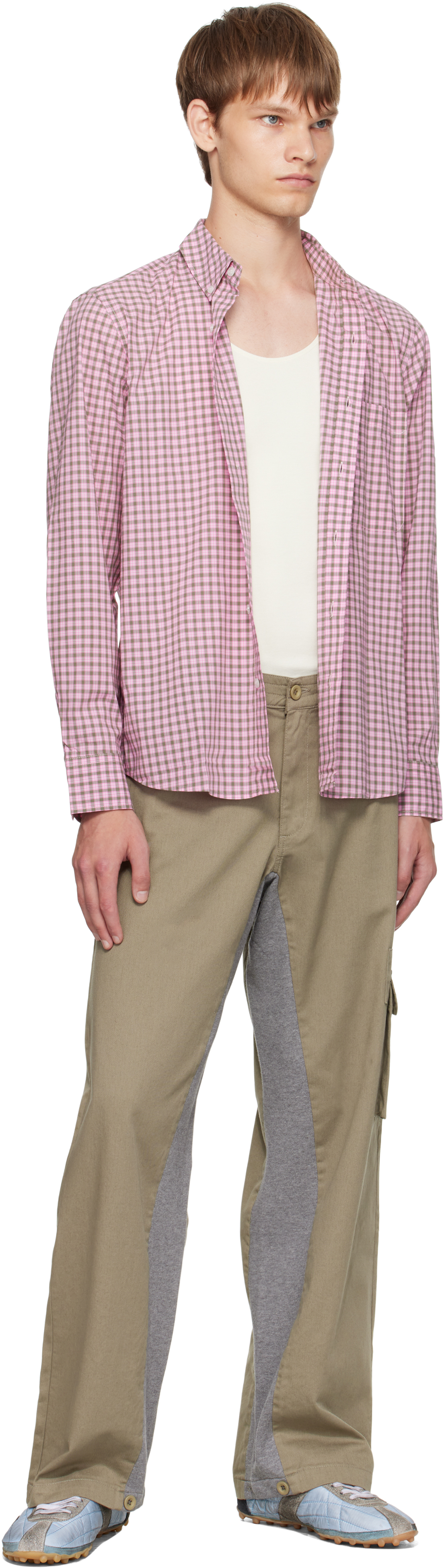 Gimaguas Pink & Green Jeremy Ls Shirt In Pink