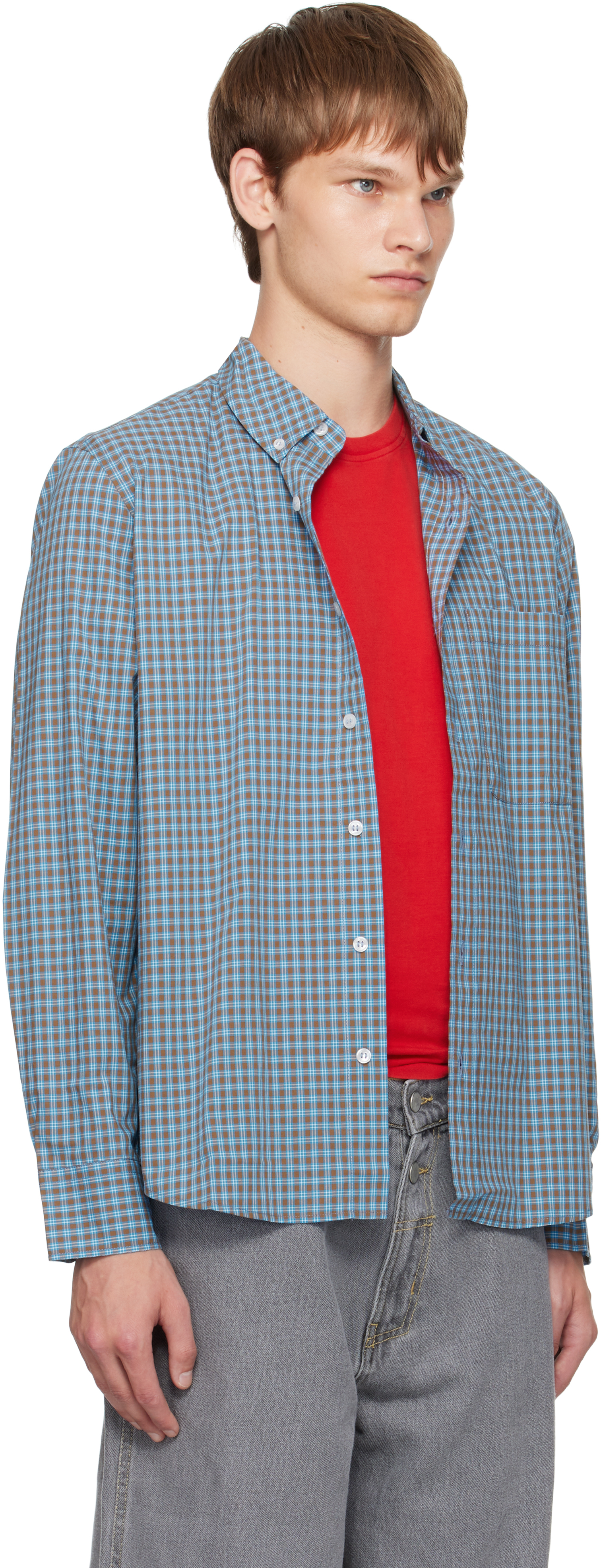 Gimaguas Blue & Brown Jeremy Ls Shirt In Blue