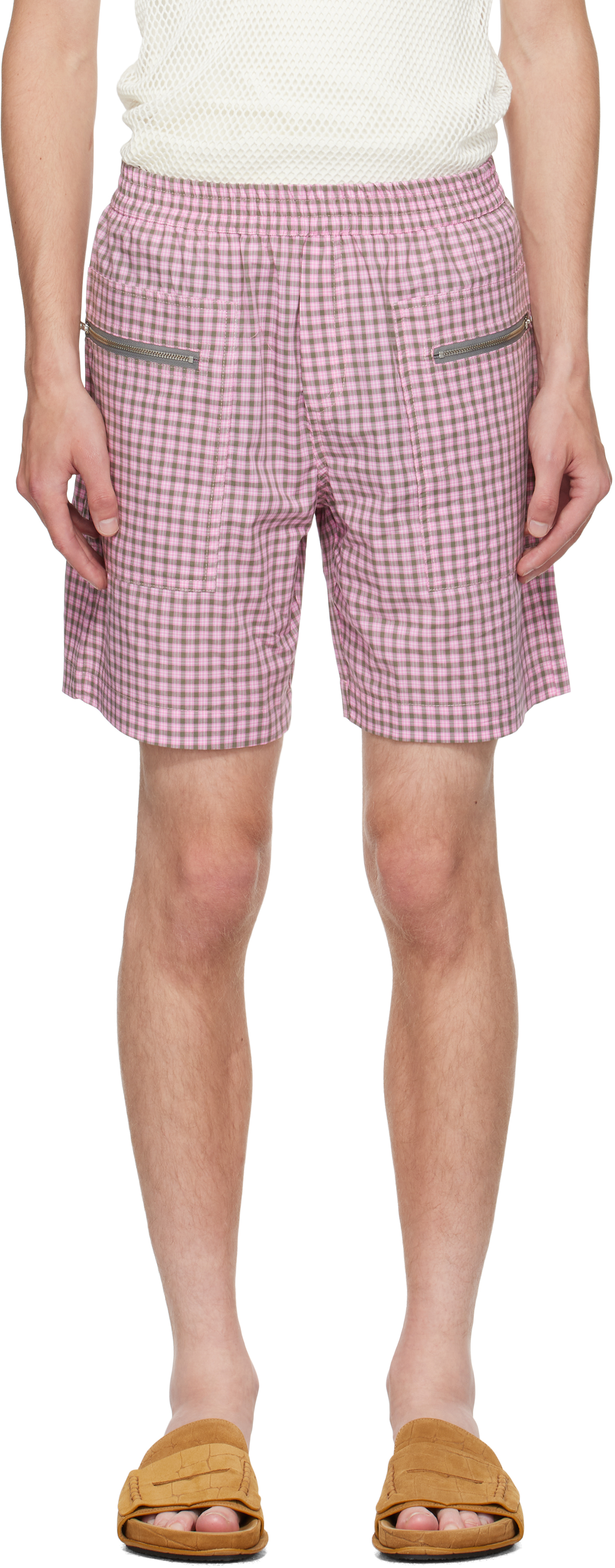 Gimaguas Embroidered Cotton Quique Bermuda Shorts In Pink