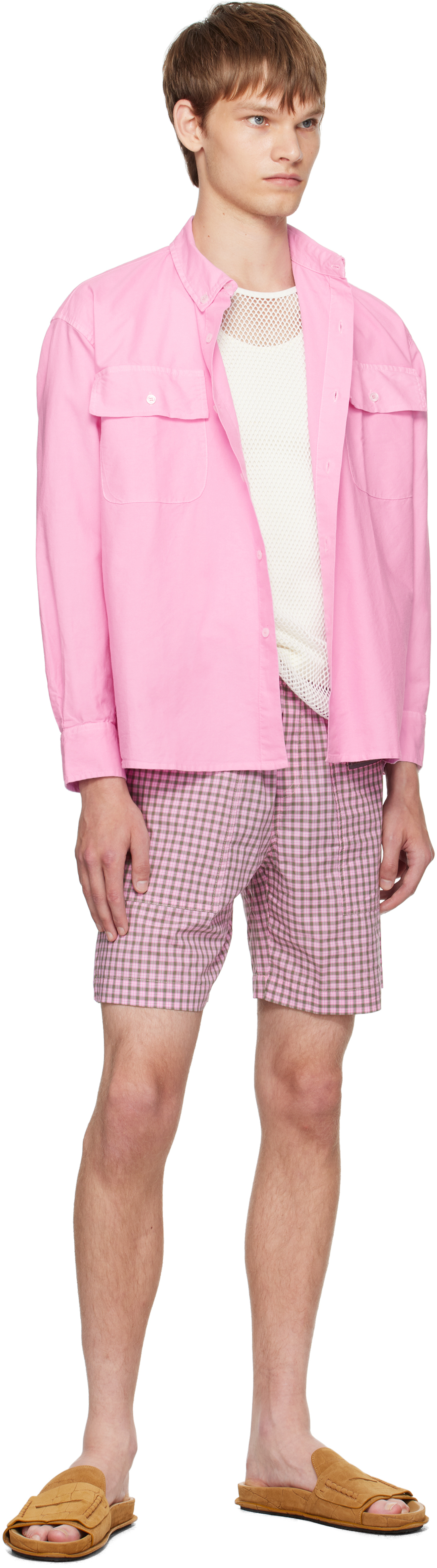 Gimaguas Embroidered Cotton Quique Bermuda Shorts In Pink