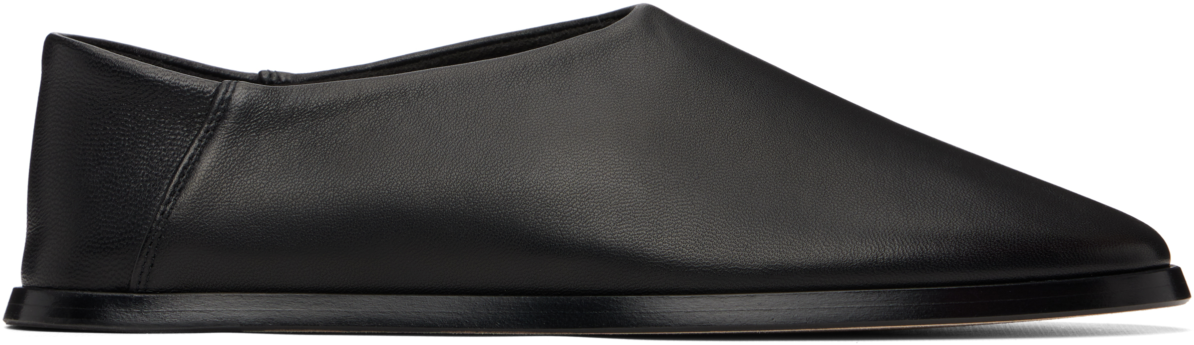 Black Slip On Loafers by Fear of God on Sale