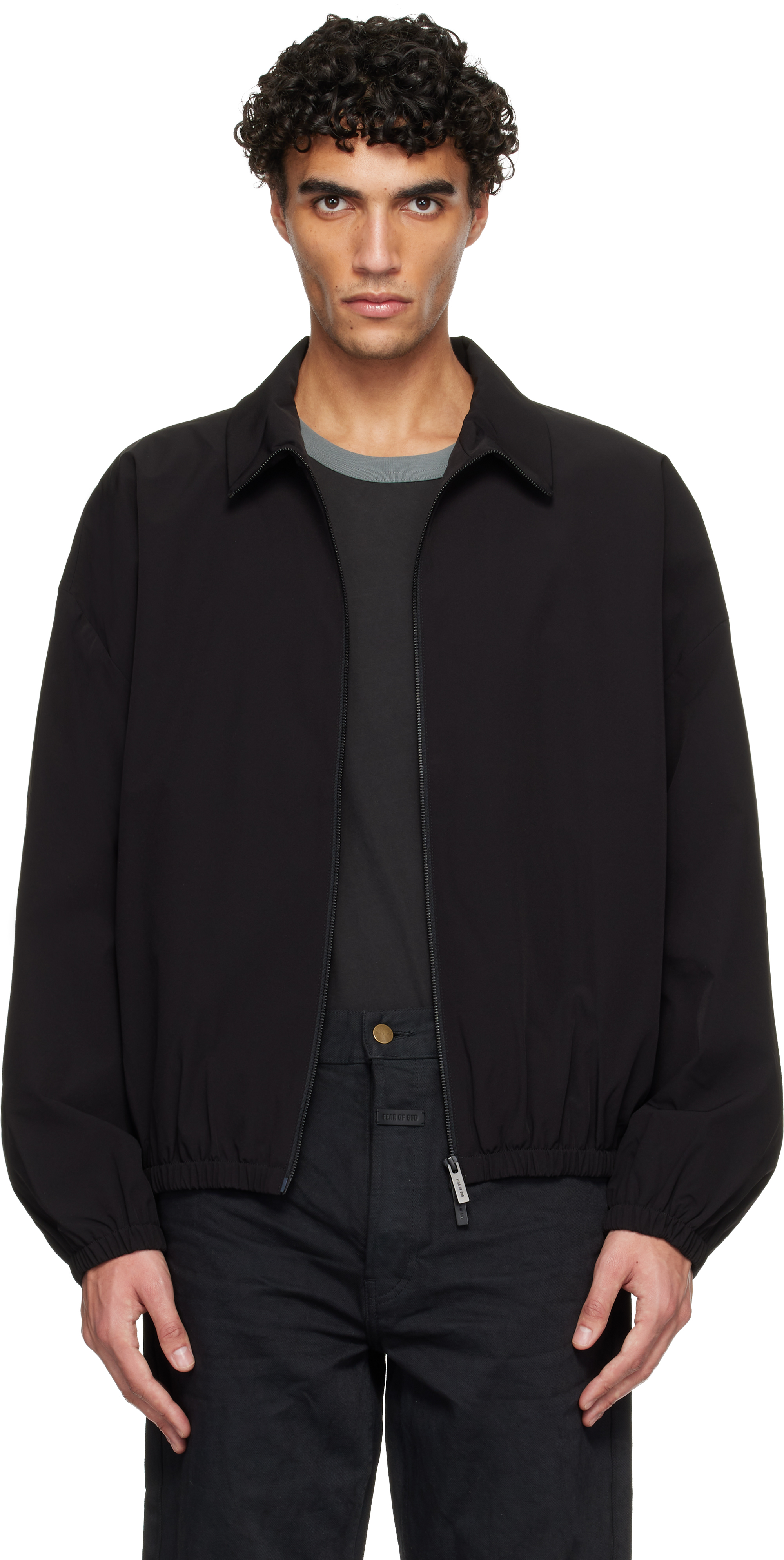 Black Nylon Track Jacket by Fear of God on Sale