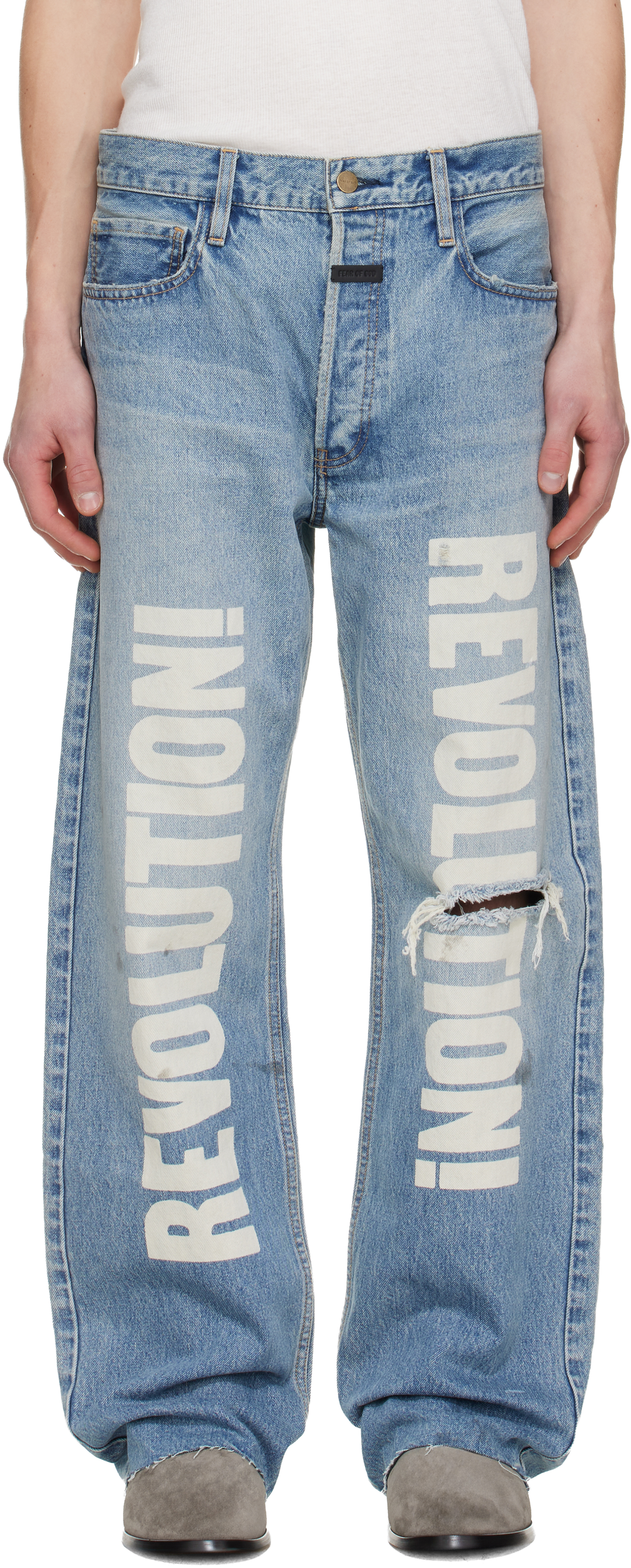 Blue Straight 'Revolution' Jeans by Fear of God on Sale